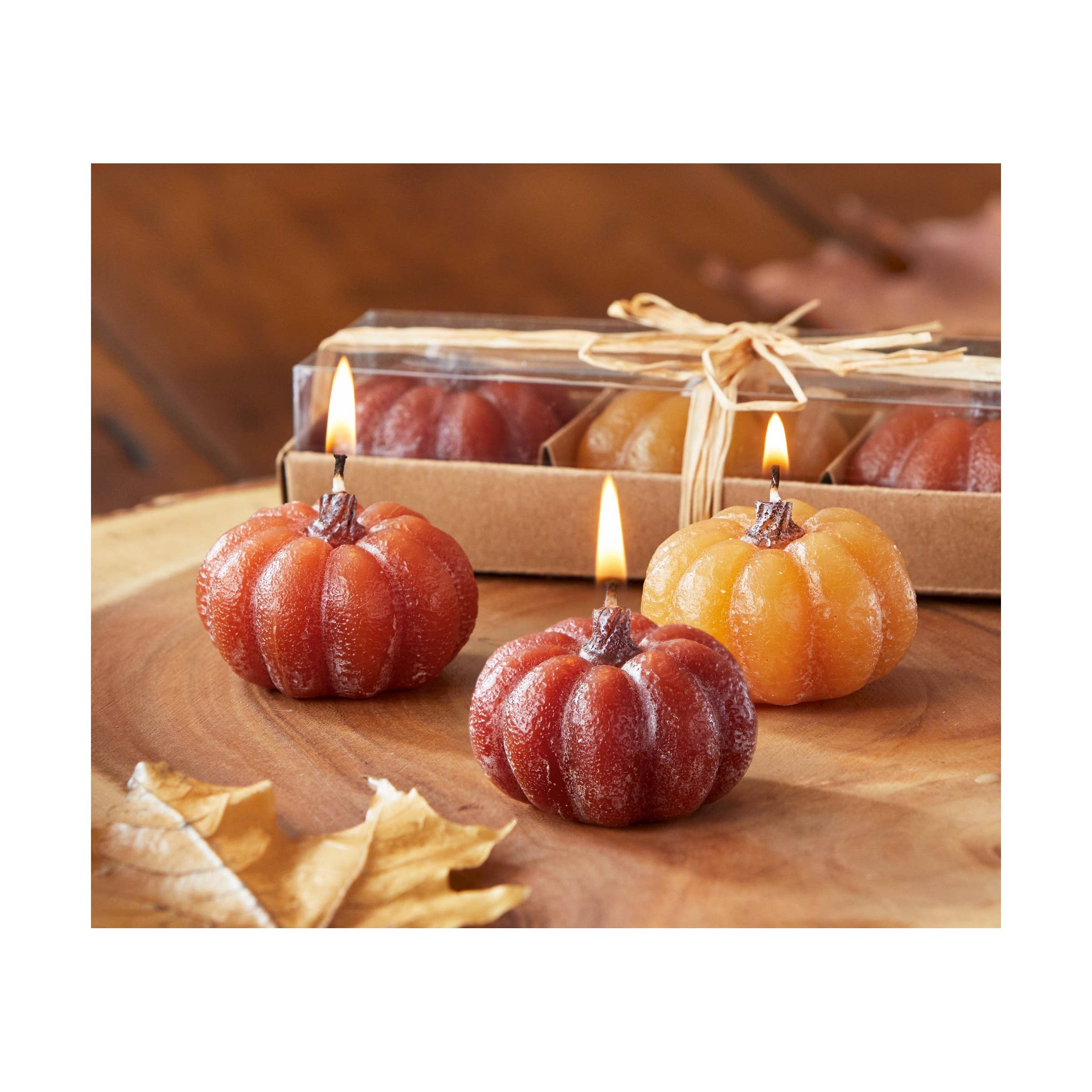 Pumpkin Tealight Candles, Set of 3