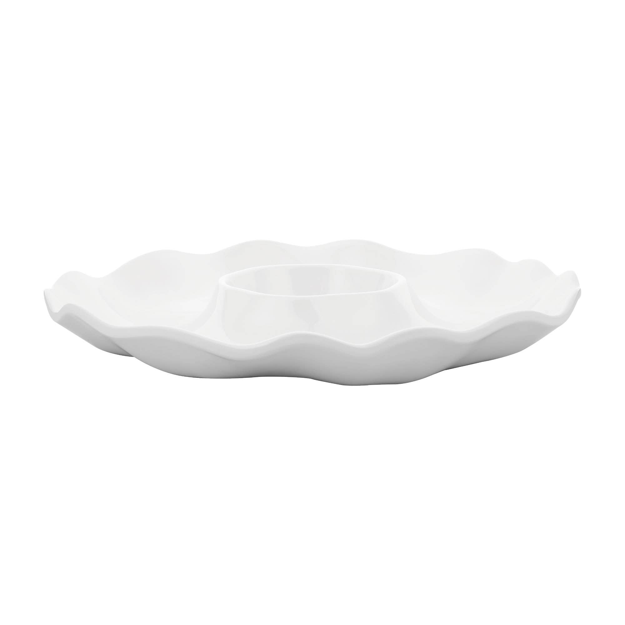 White Melamine Chip and Dip Platter