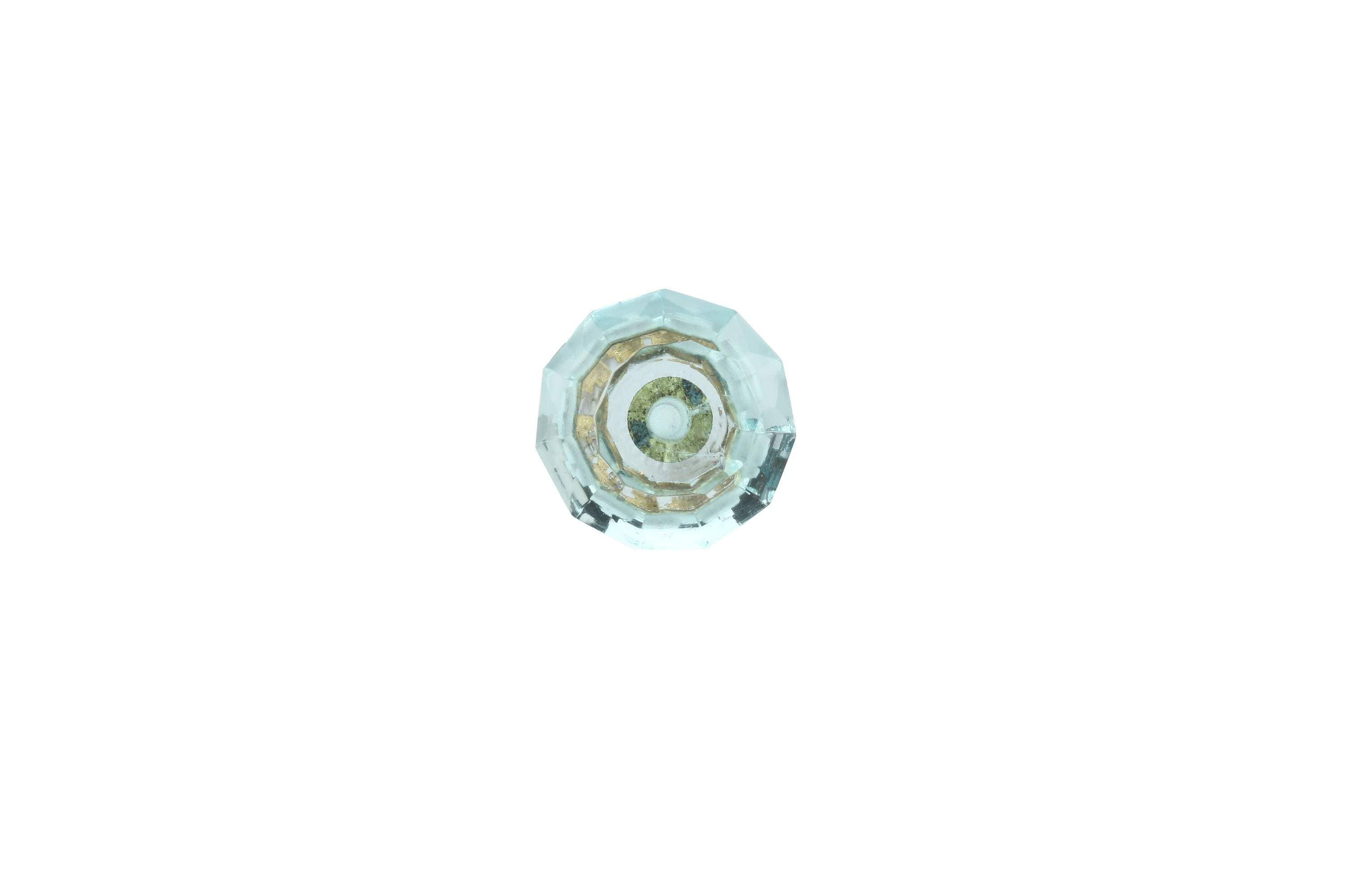 Turquoise Cut Glass Knob