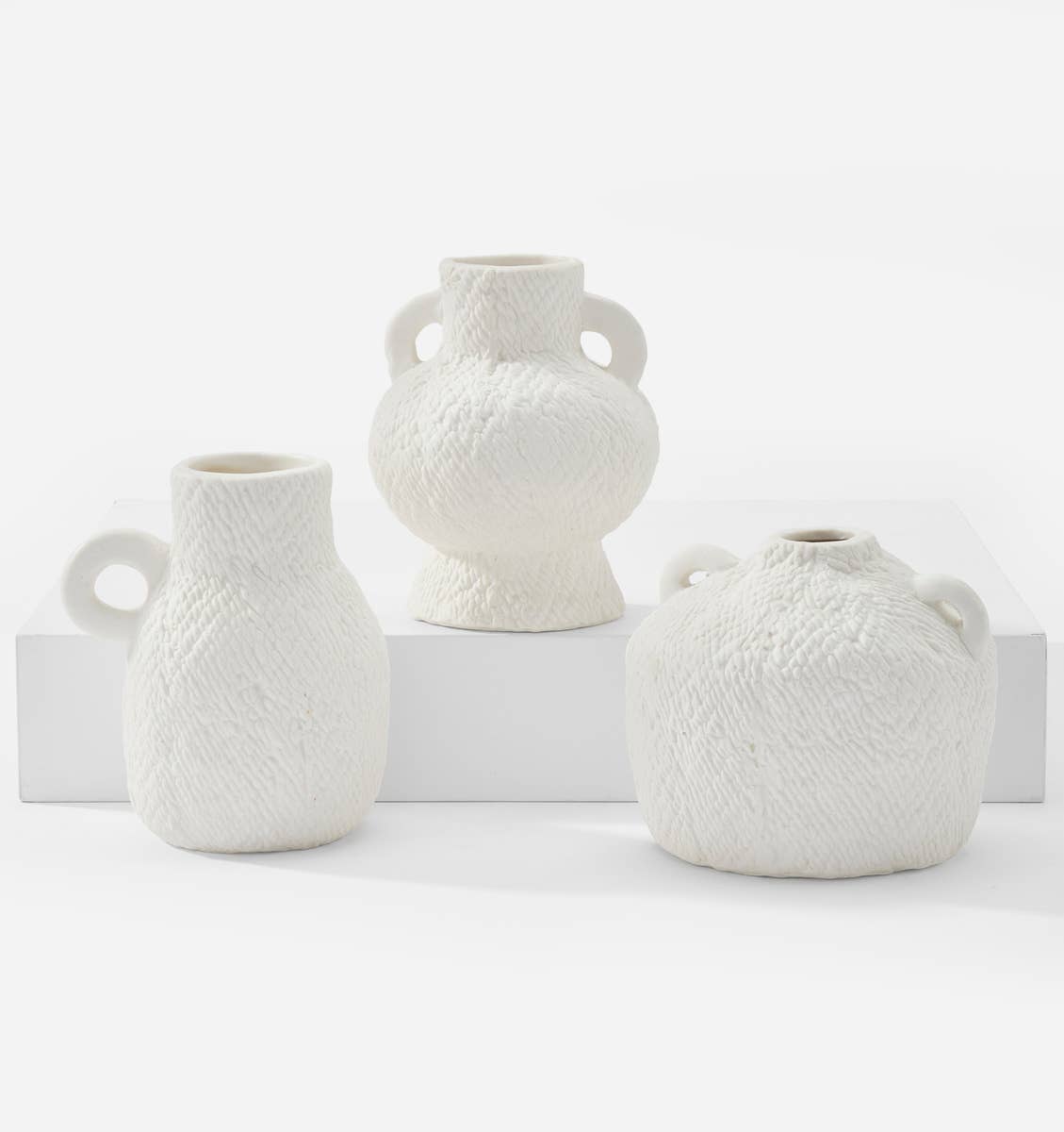 White Textured Ceramic Vase