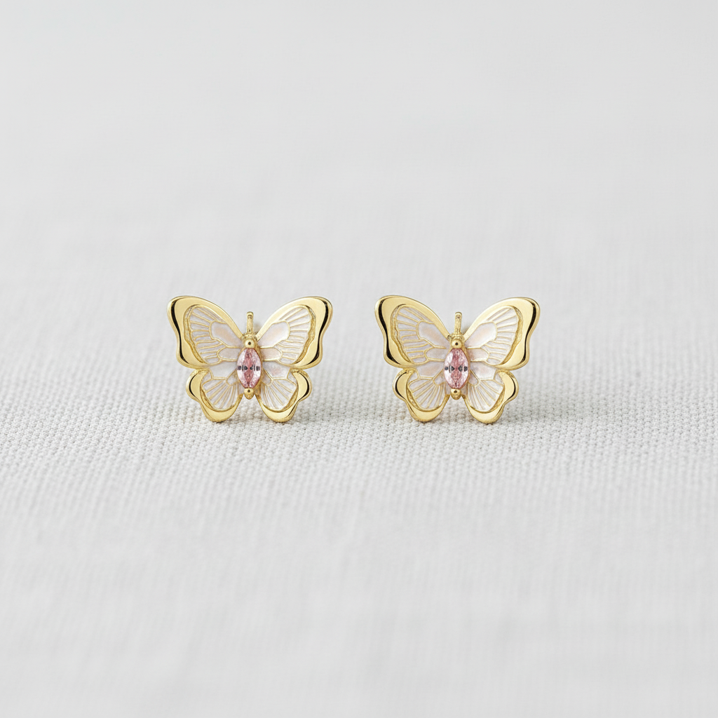 Butterfly Zirconia Drop Earrings