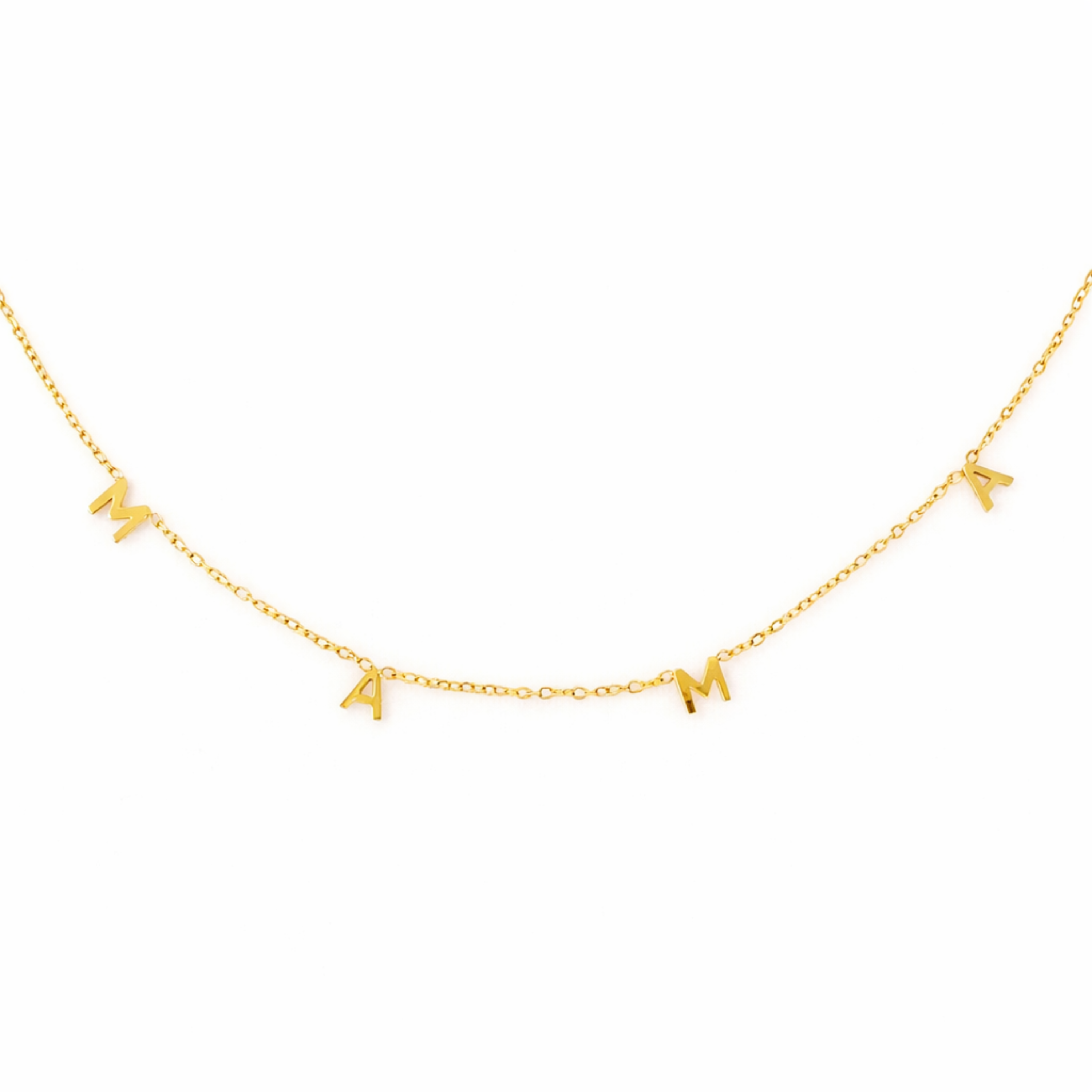 Gold-Plated Mama Script Necklace