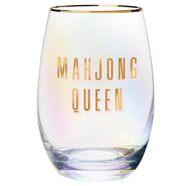 Stemless Wine Glass - Mahjong Queen
