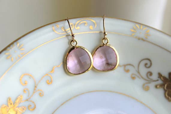 Pink Gold Drop Earrings