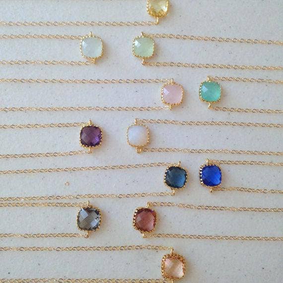 Gold Gemstone Pendant Necklace