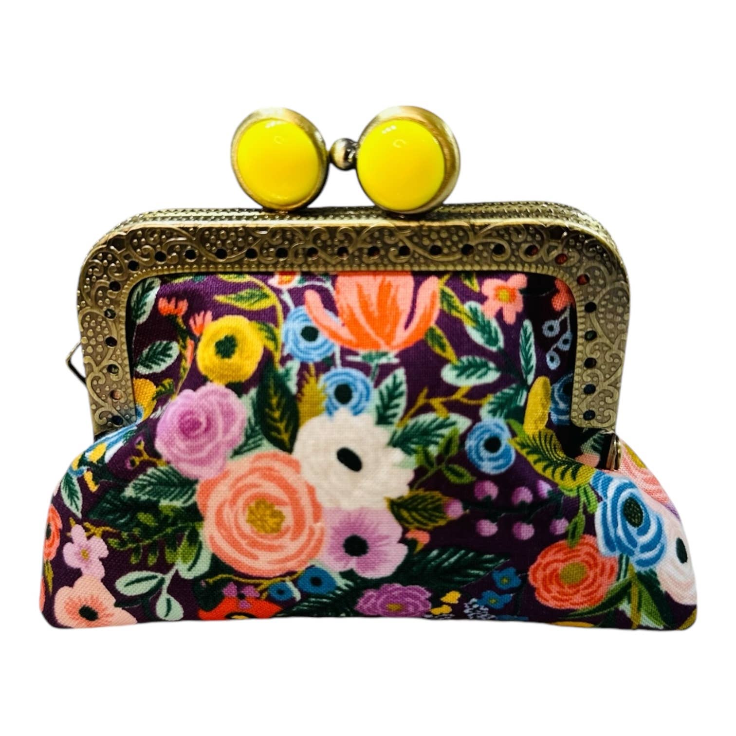 Petite Floral Plum Mini Clutch