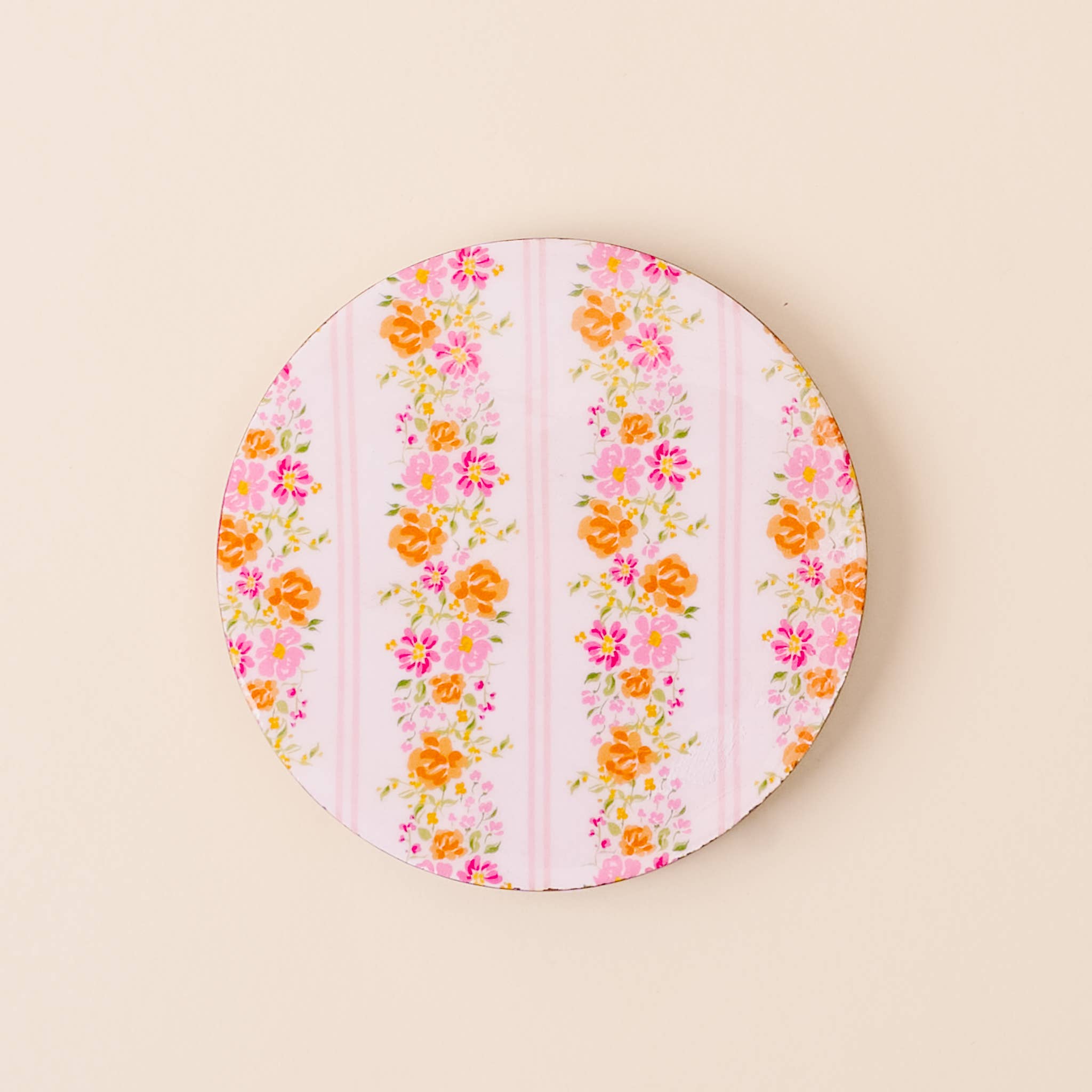 Wood Enamel Coaster-Petal Parade Pink