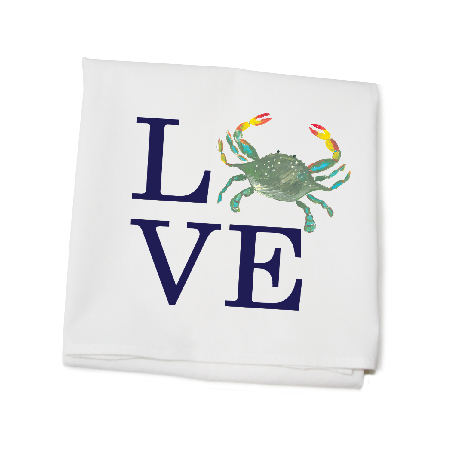 Love Blue Crab Tea Towel