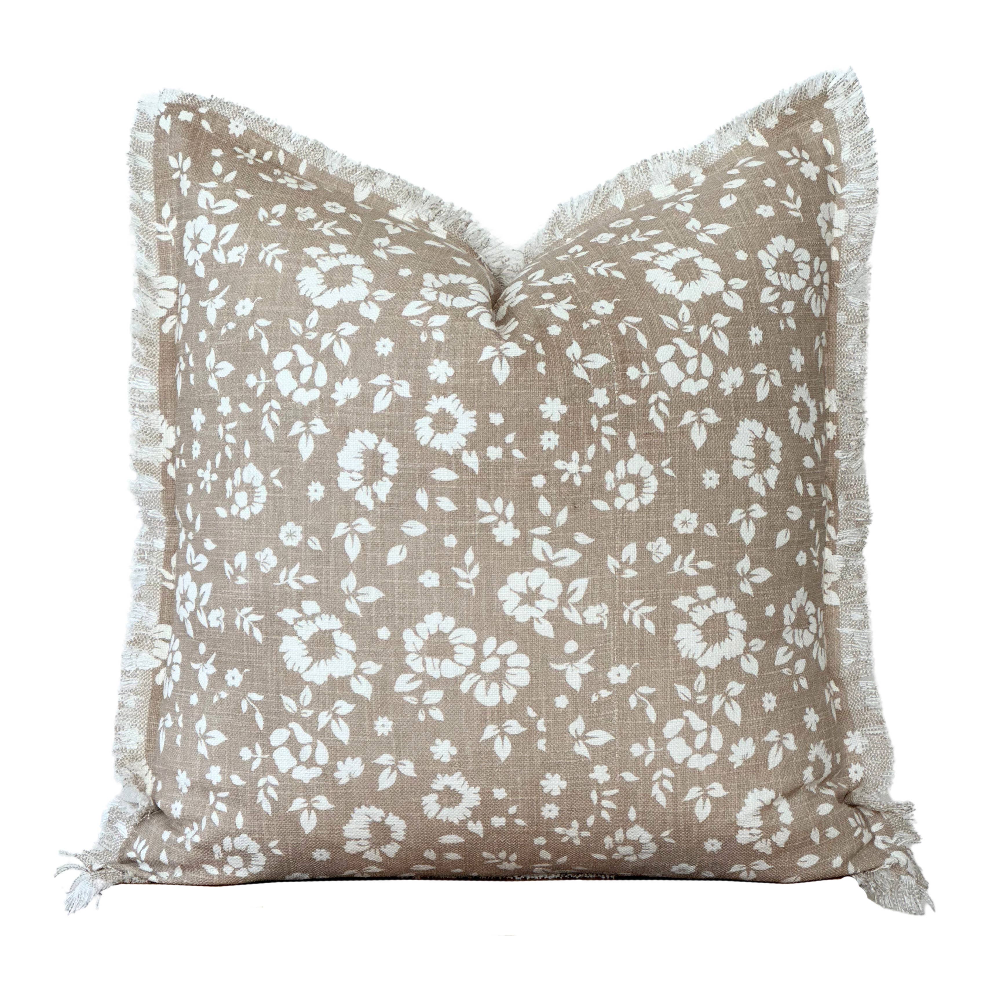 Floral Fringe Pillow 20x20