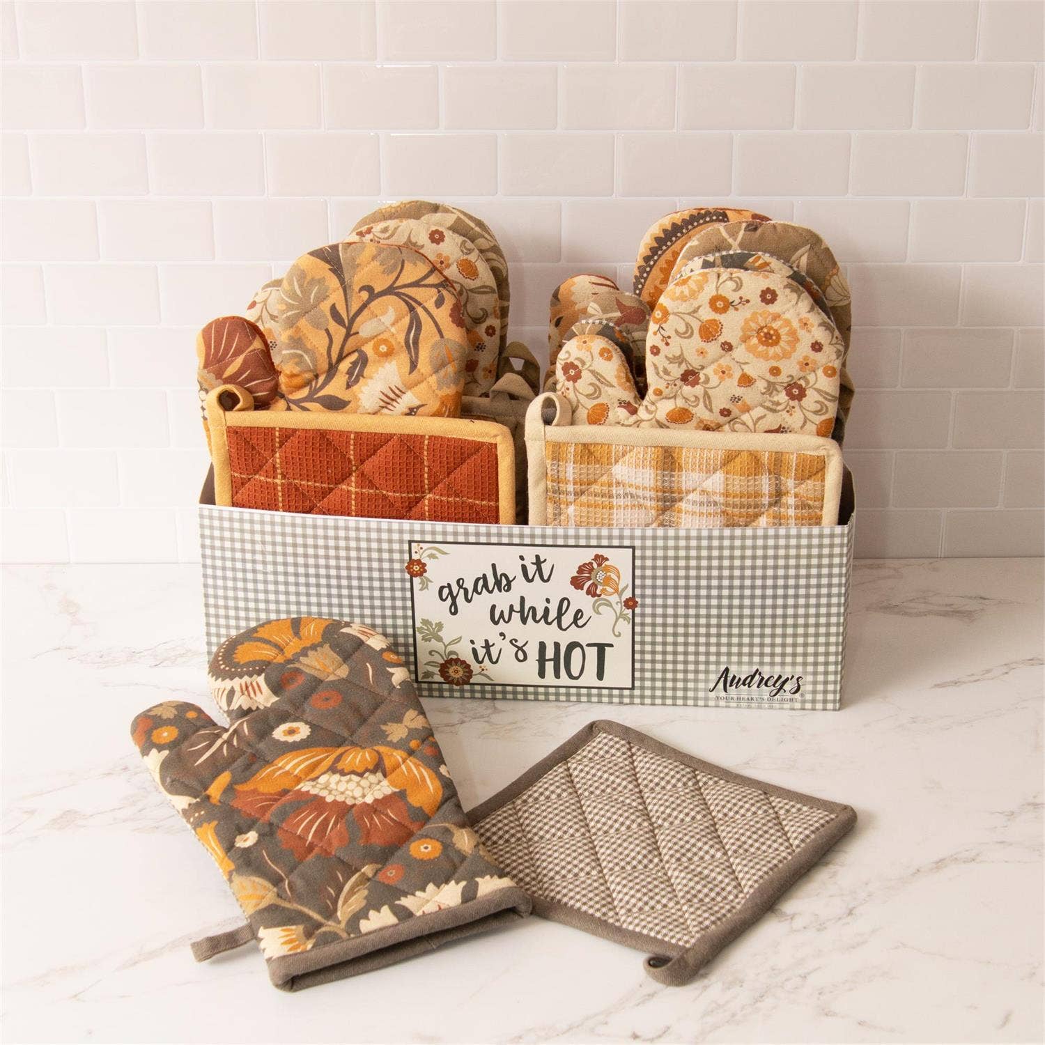 Fall Floral Cotton Oven Mitt