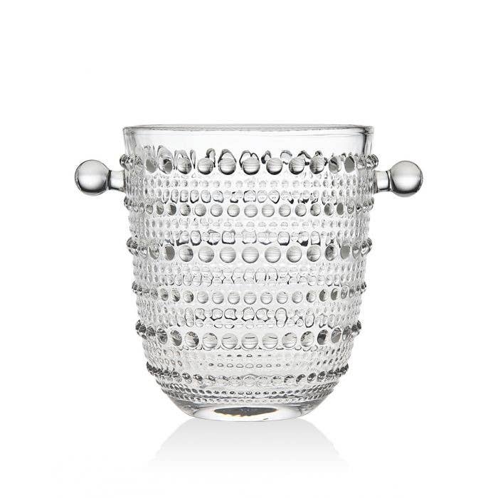 Hobnail Glass Ice Bucket
