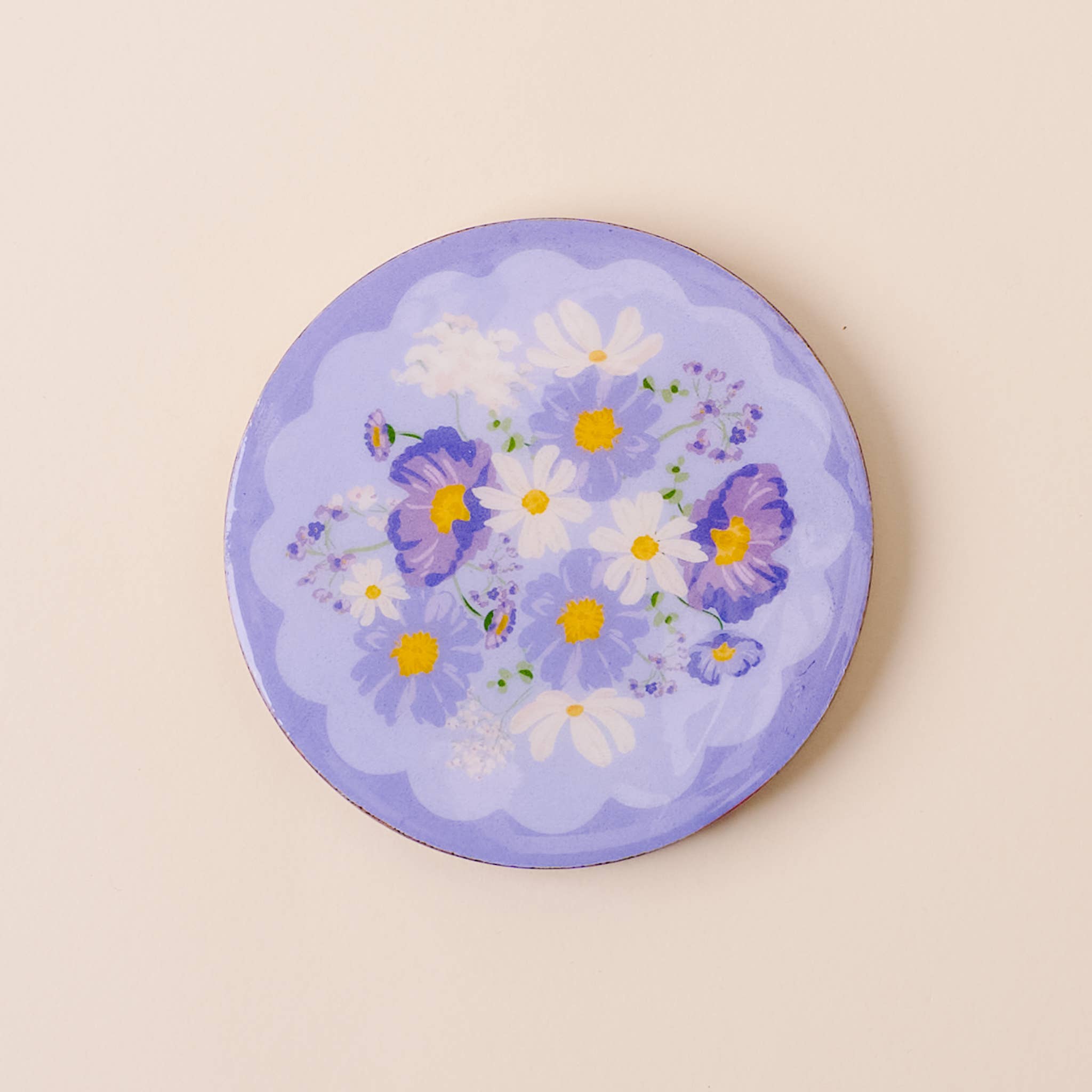 Wood Enamel Coaster-Bouquet Beauty Purple