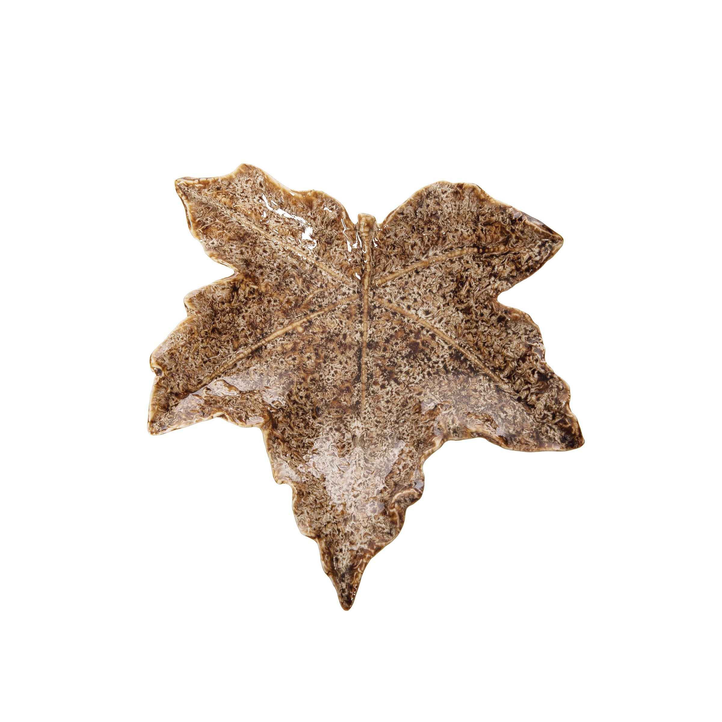 Brown Maple Leaf Decorative Plate