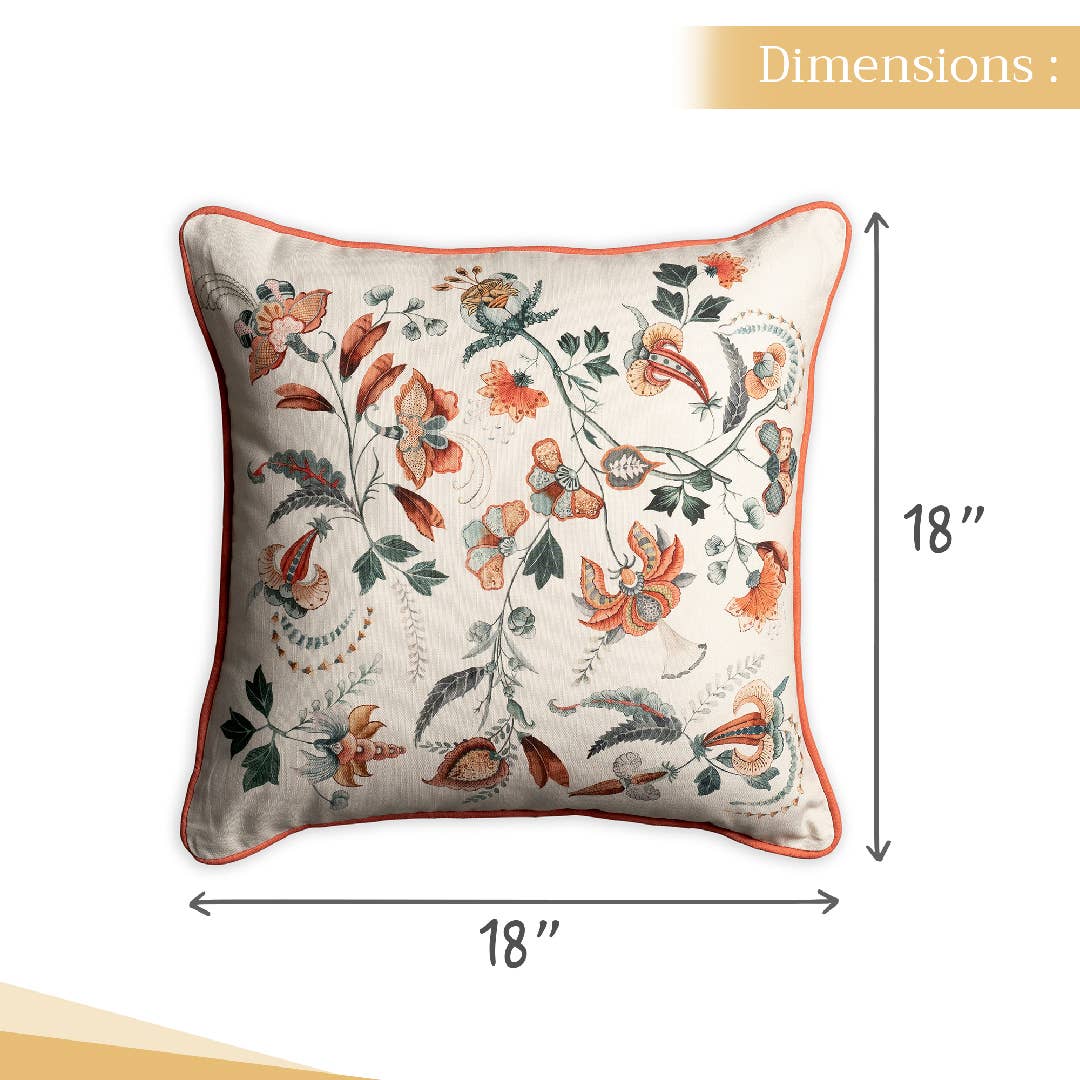 Dalida Beige Throw Pillow Cover 18"x18"