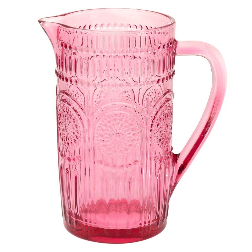 Pink Glass Pitcher