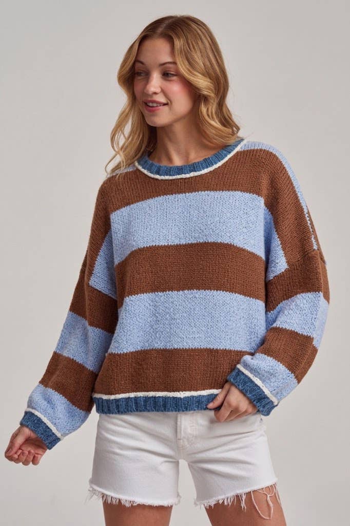Wide Stripe Cozy Sweater Top