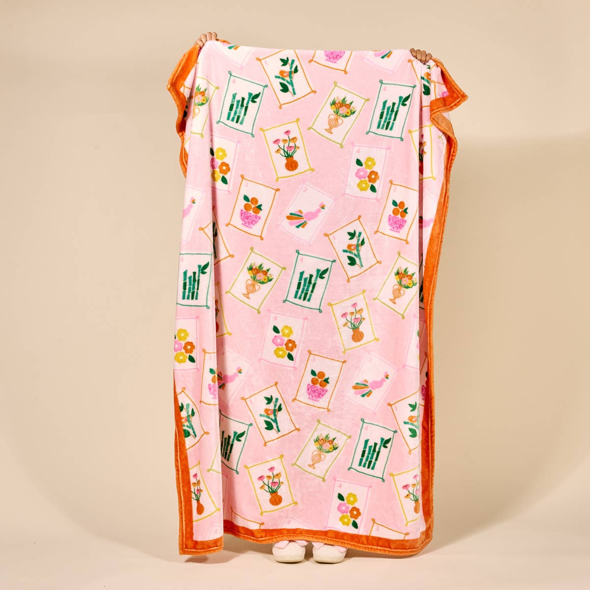 Mahjong Tiles Plush Blanket 70x51