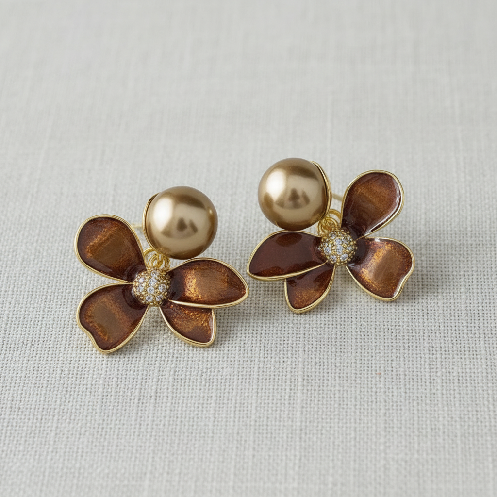 Vintage Floral Drop Earrings