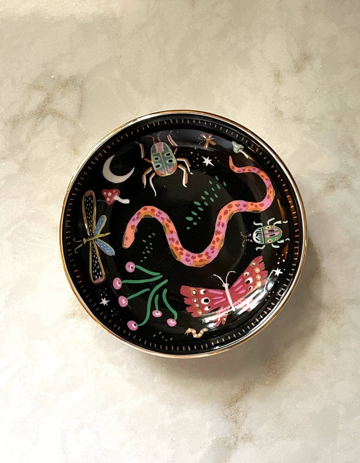 Porcelain Trinket Dish - Midnight Garden