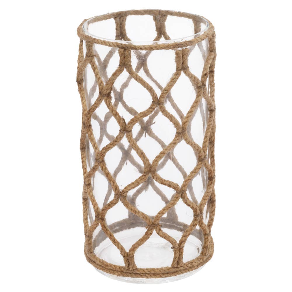 Jute Hurricane Lantern 8"