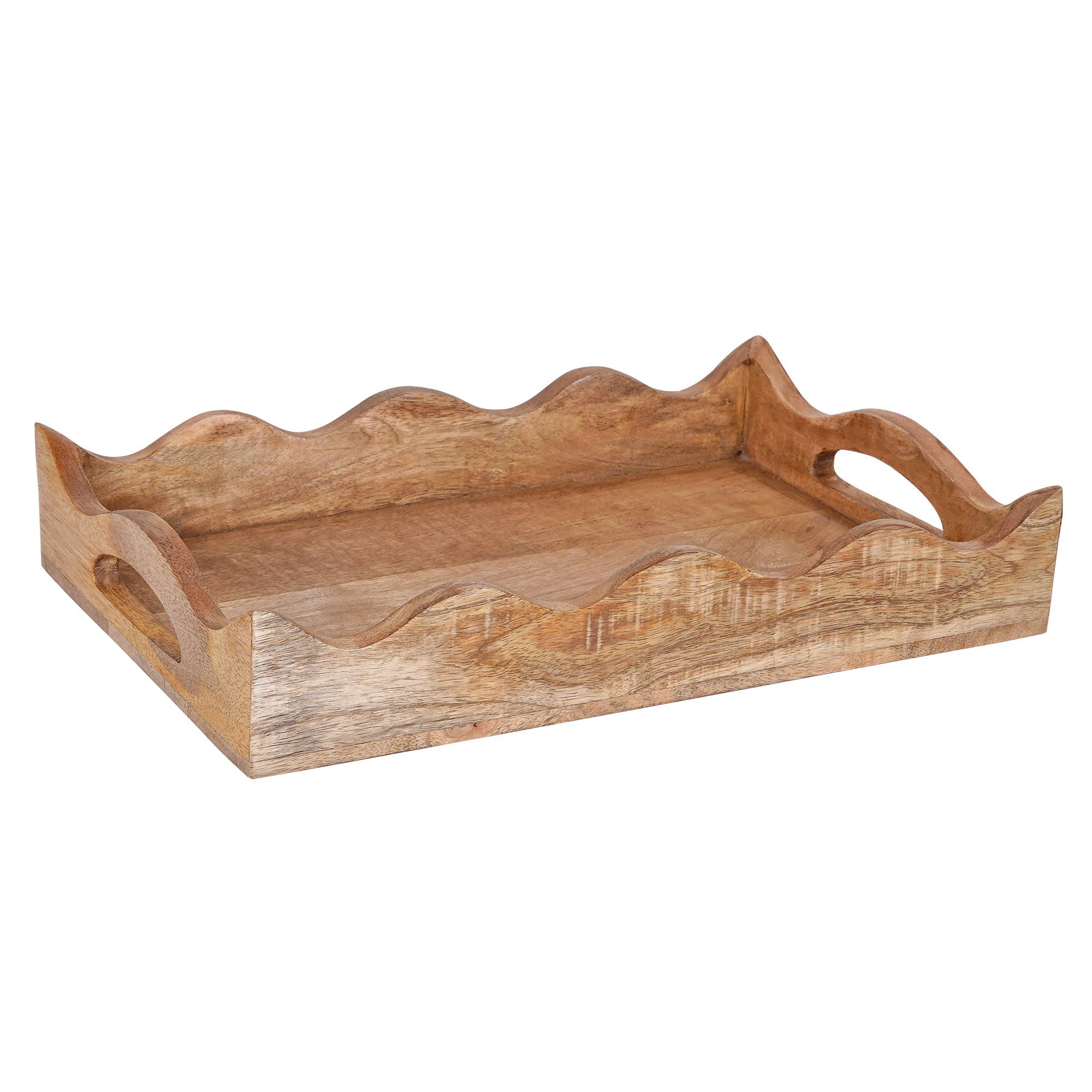 Scallop Mango Wood Tray