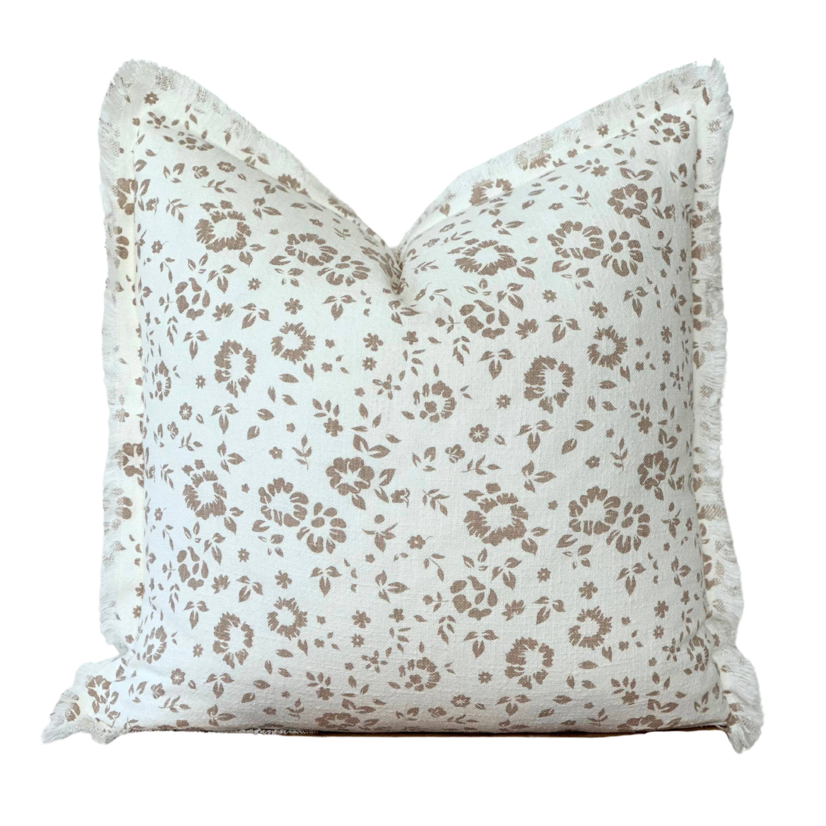 Floral Fringe Pillow 20x20