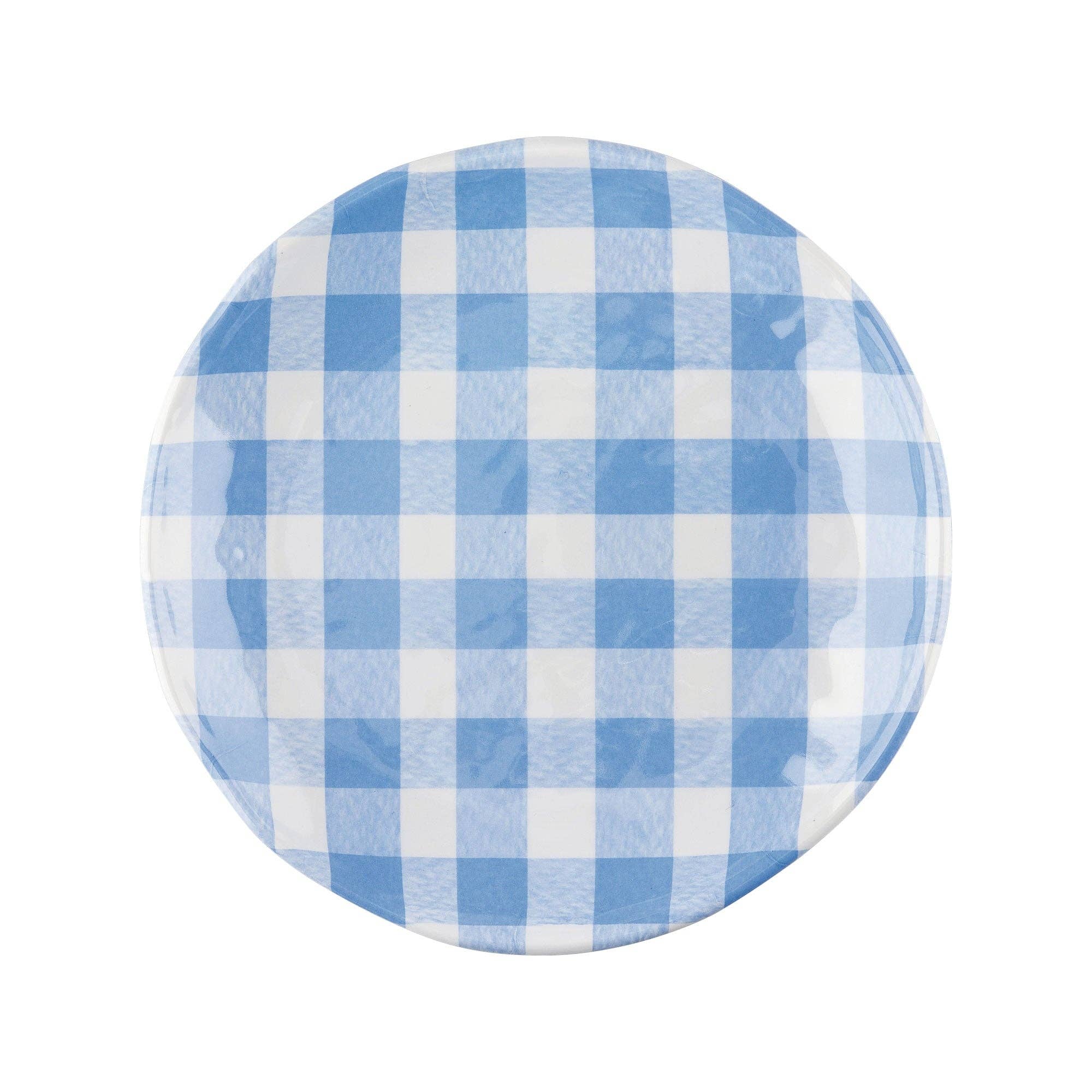 Blue Gingham Melamine Plate