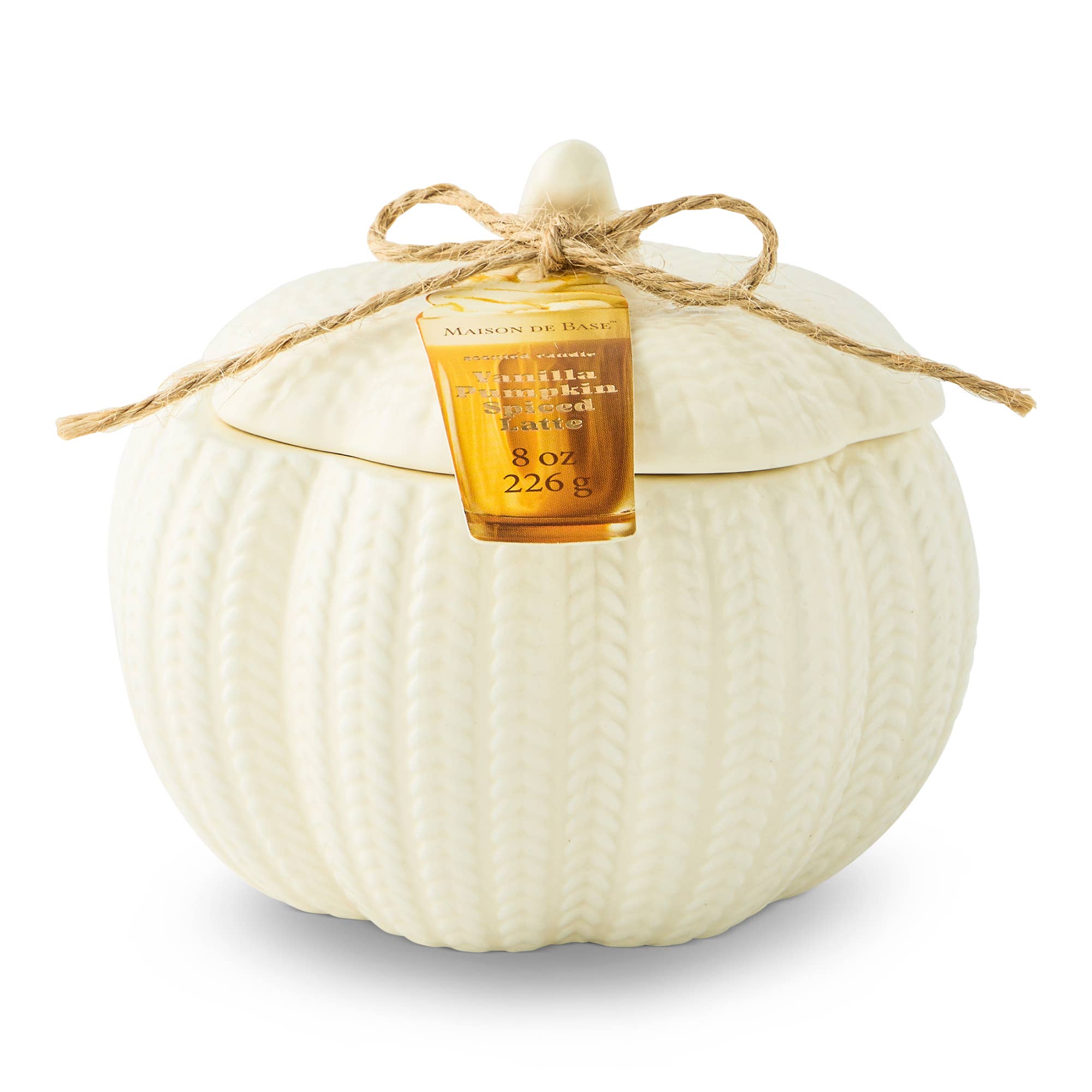 Sweater Pumpkin Ceramic Candle, Vanilla