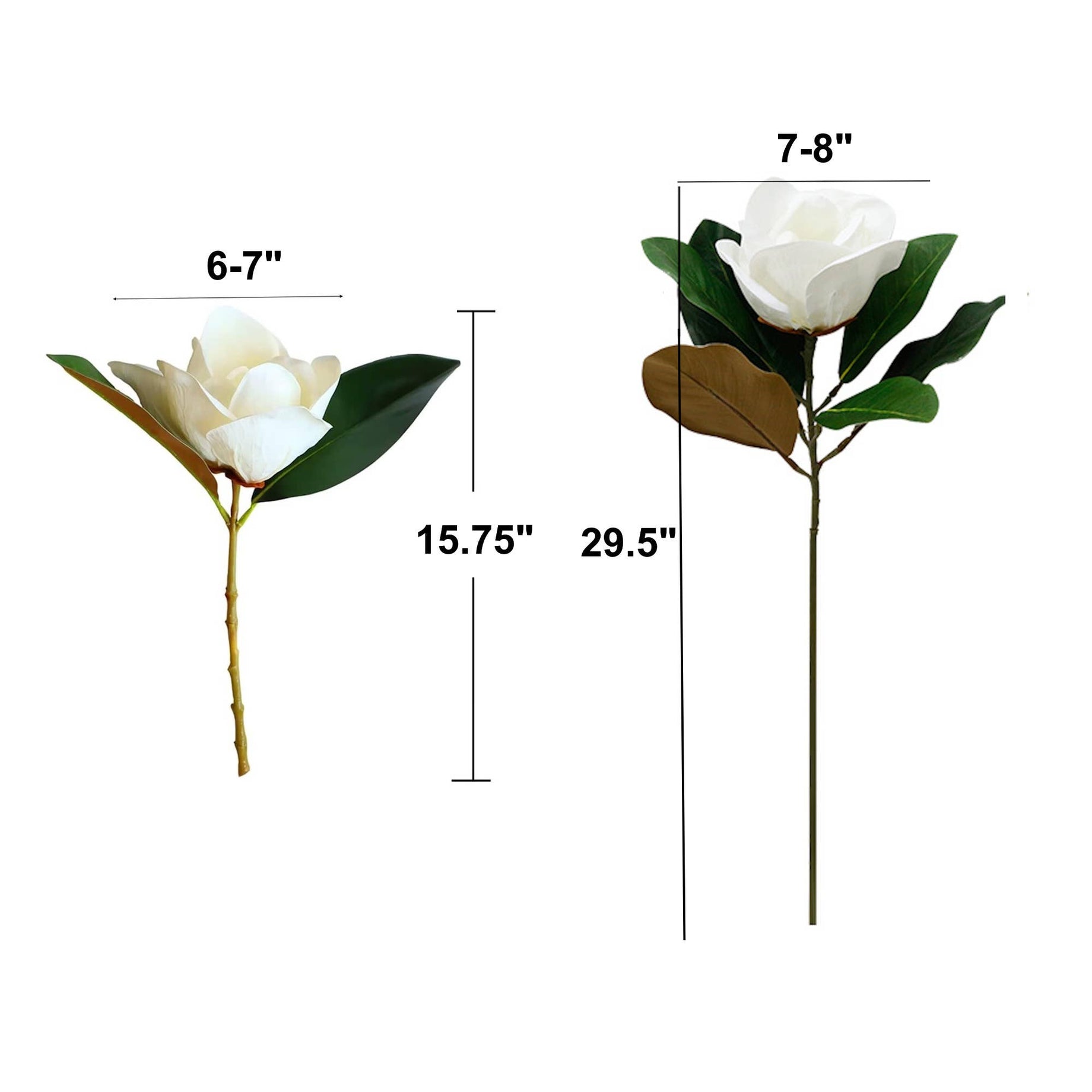 Faux Magnolia Flower with Leaves