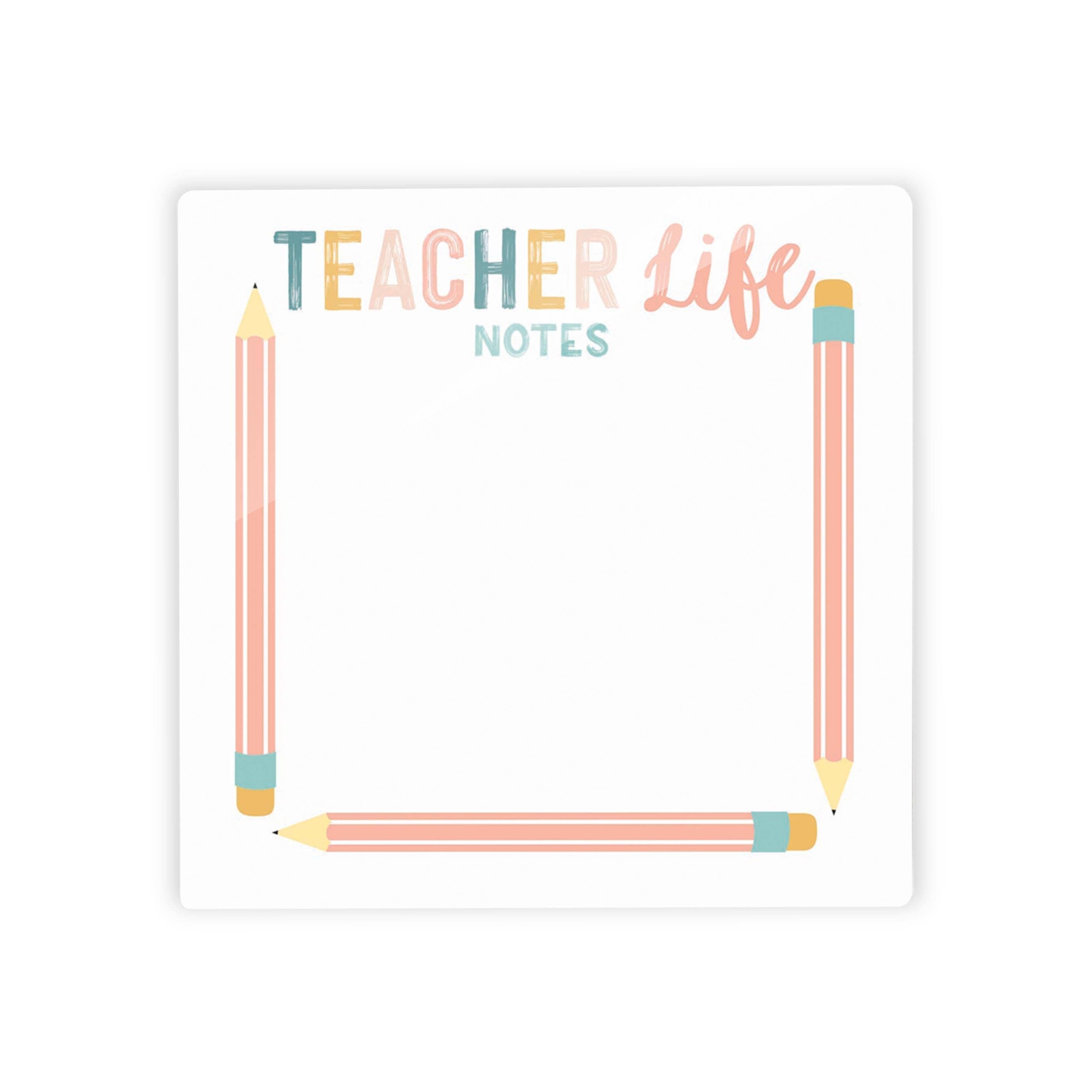 Teacher Life Dry Erase Glass Tile