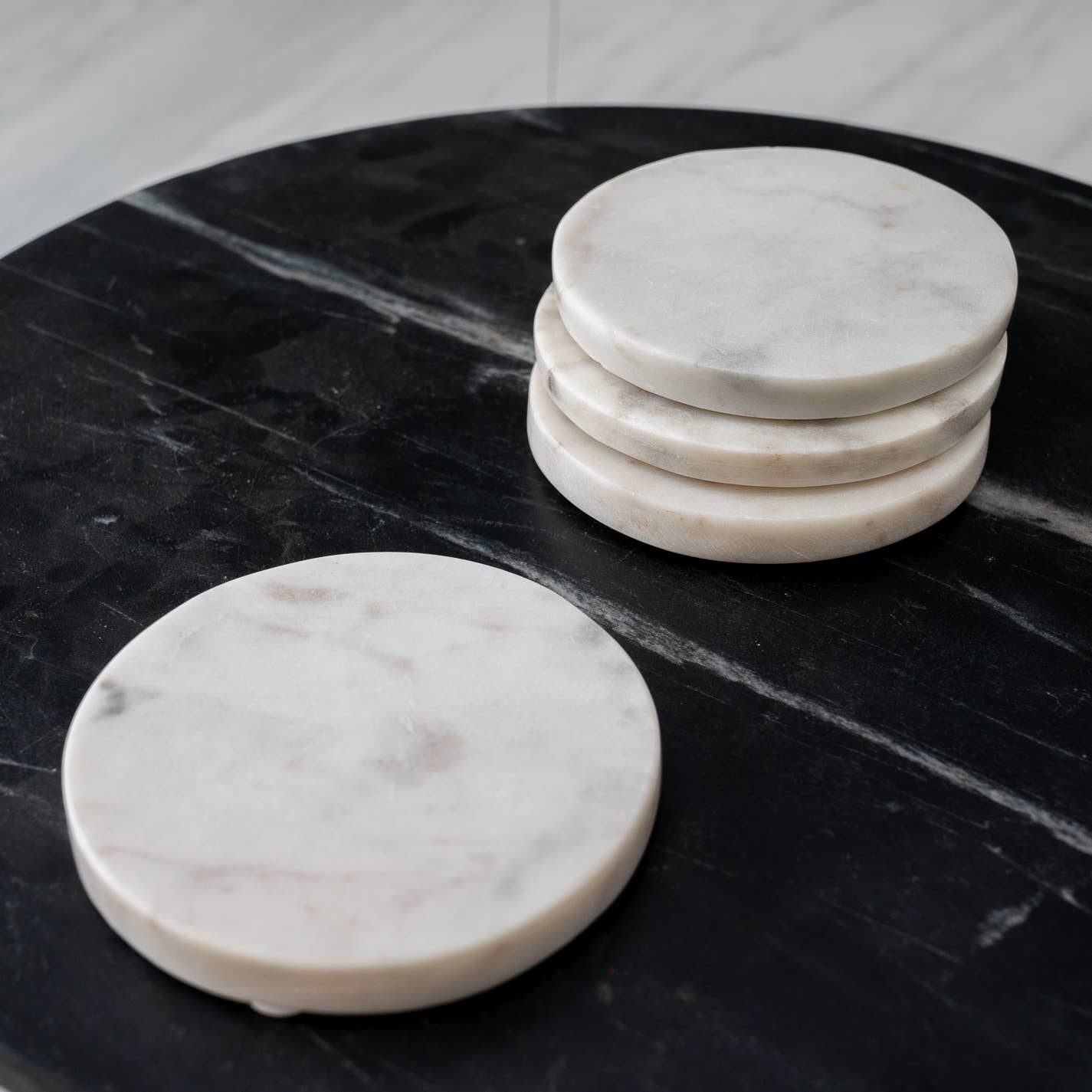White Marble Round Coaster