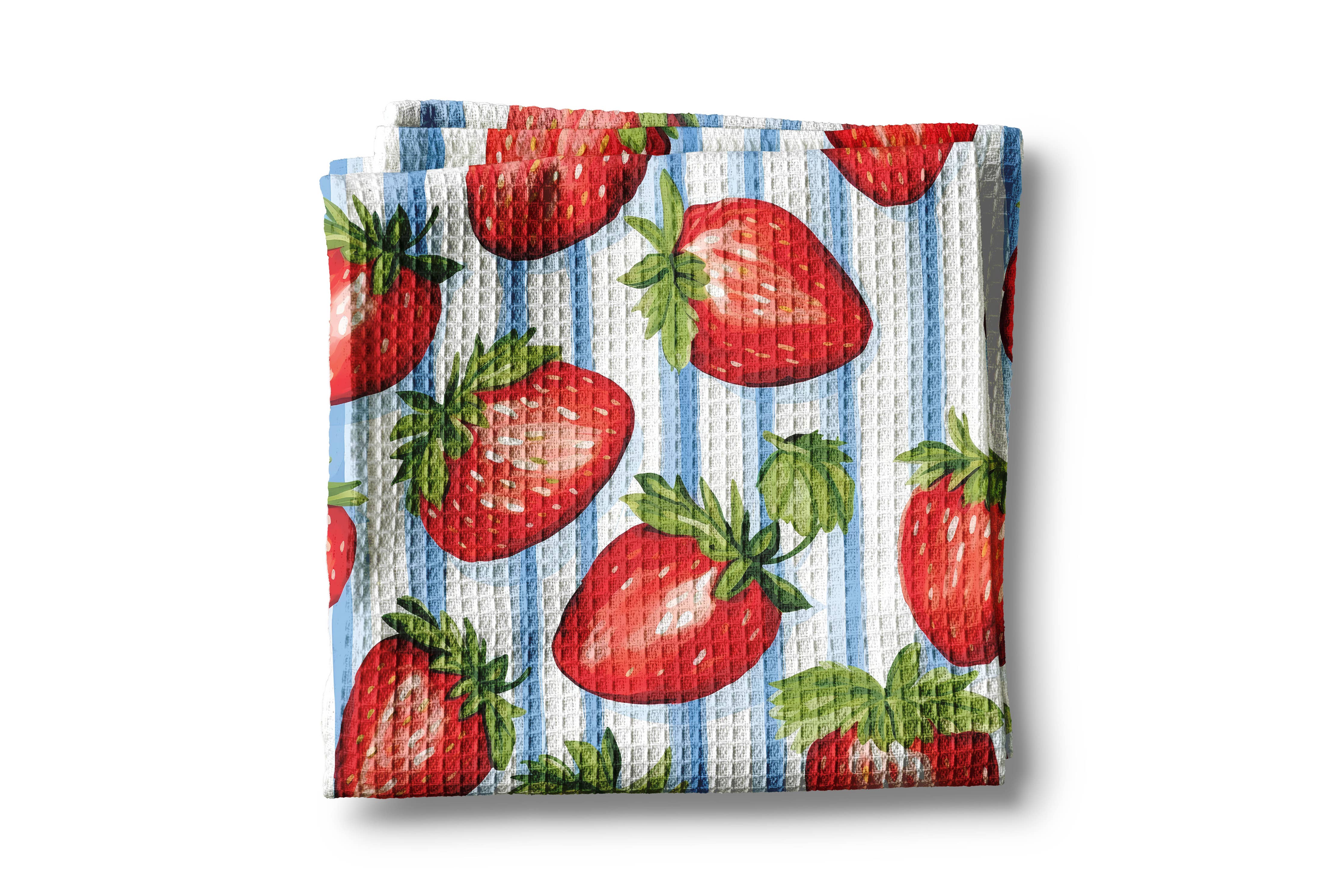 Strawberry Waffle Weave Tea Towel