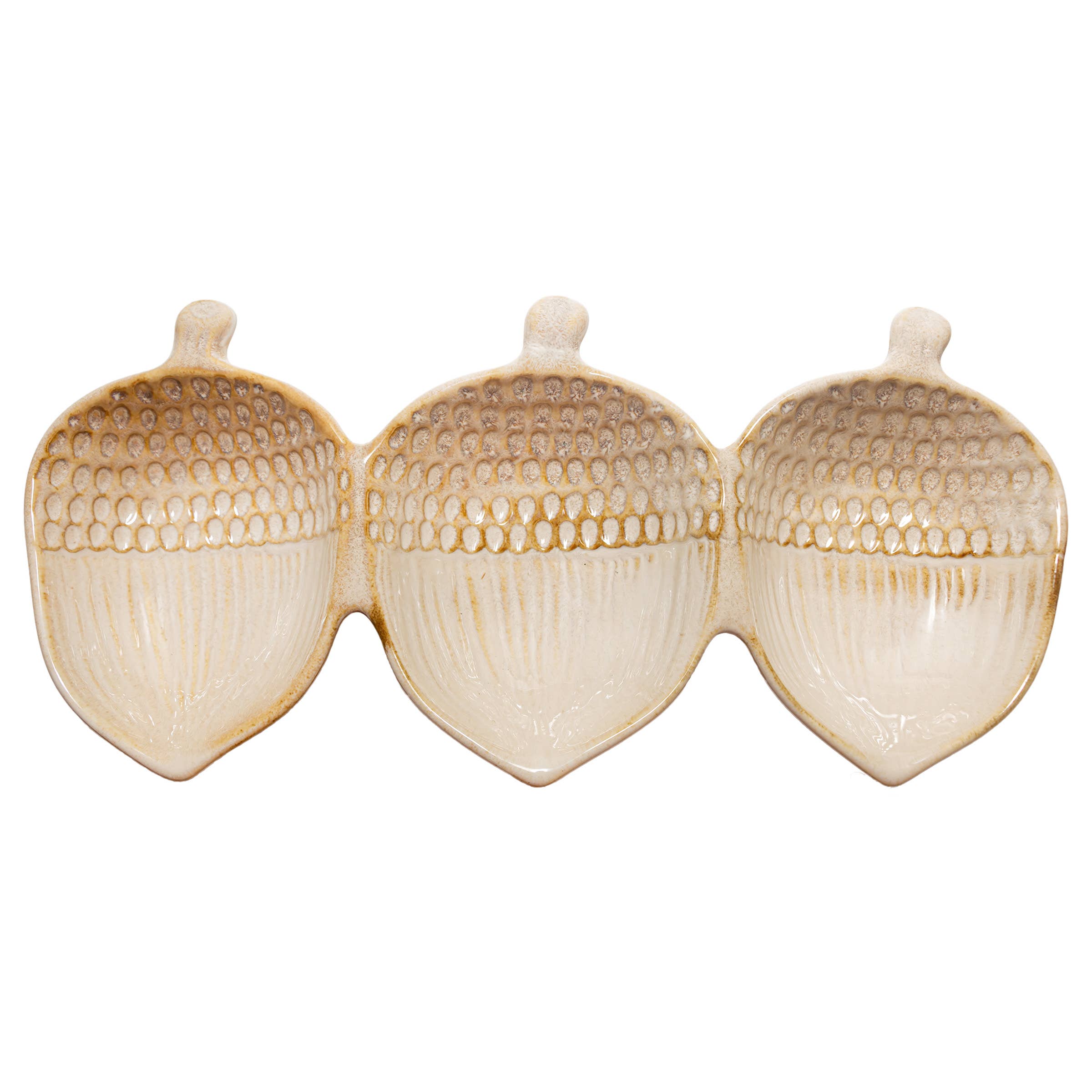 Acorn Ceramic 3-Section Dish