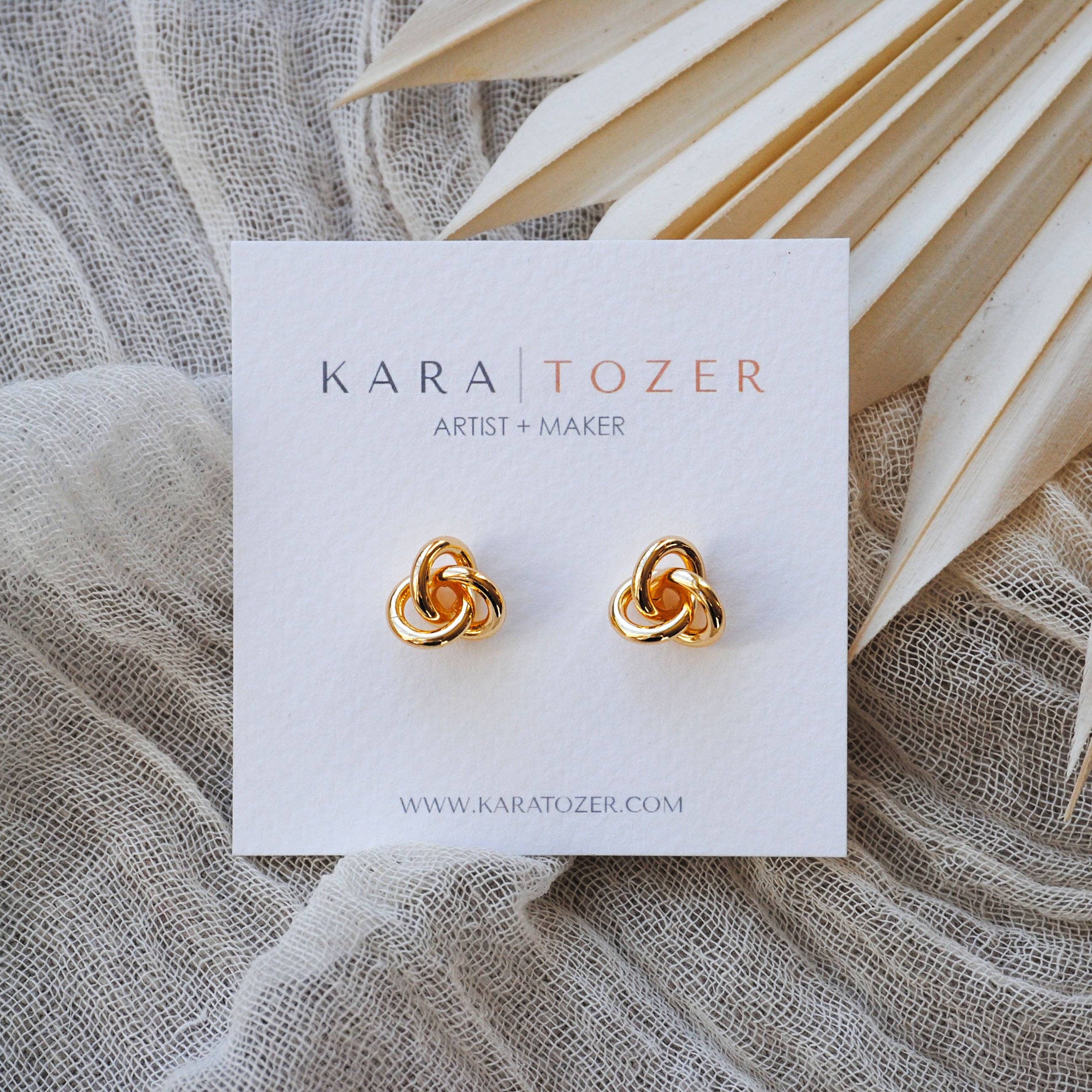 Gold Infinity Knot Stud Earrings