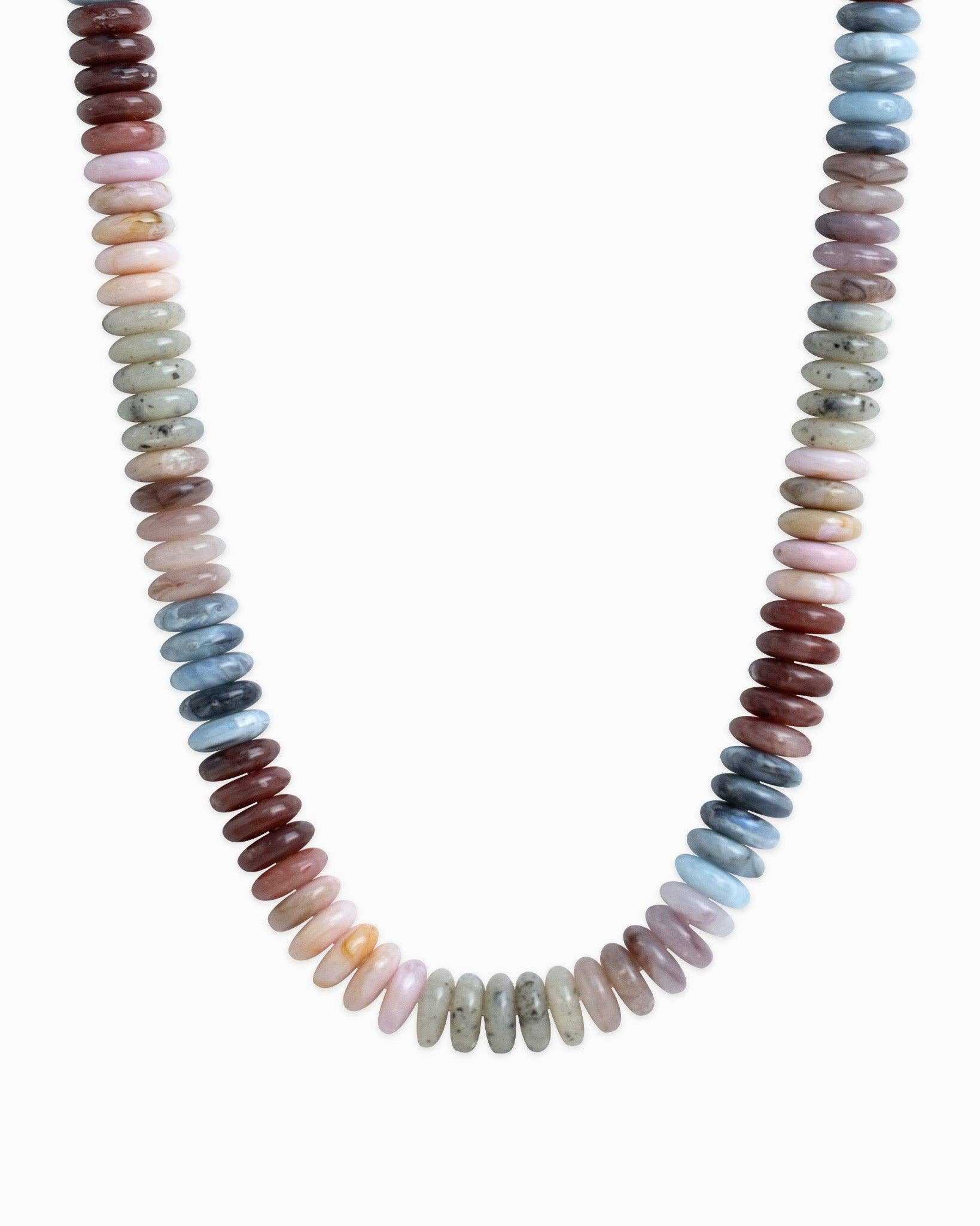 Multicolor Stone Disc Bead Necklace