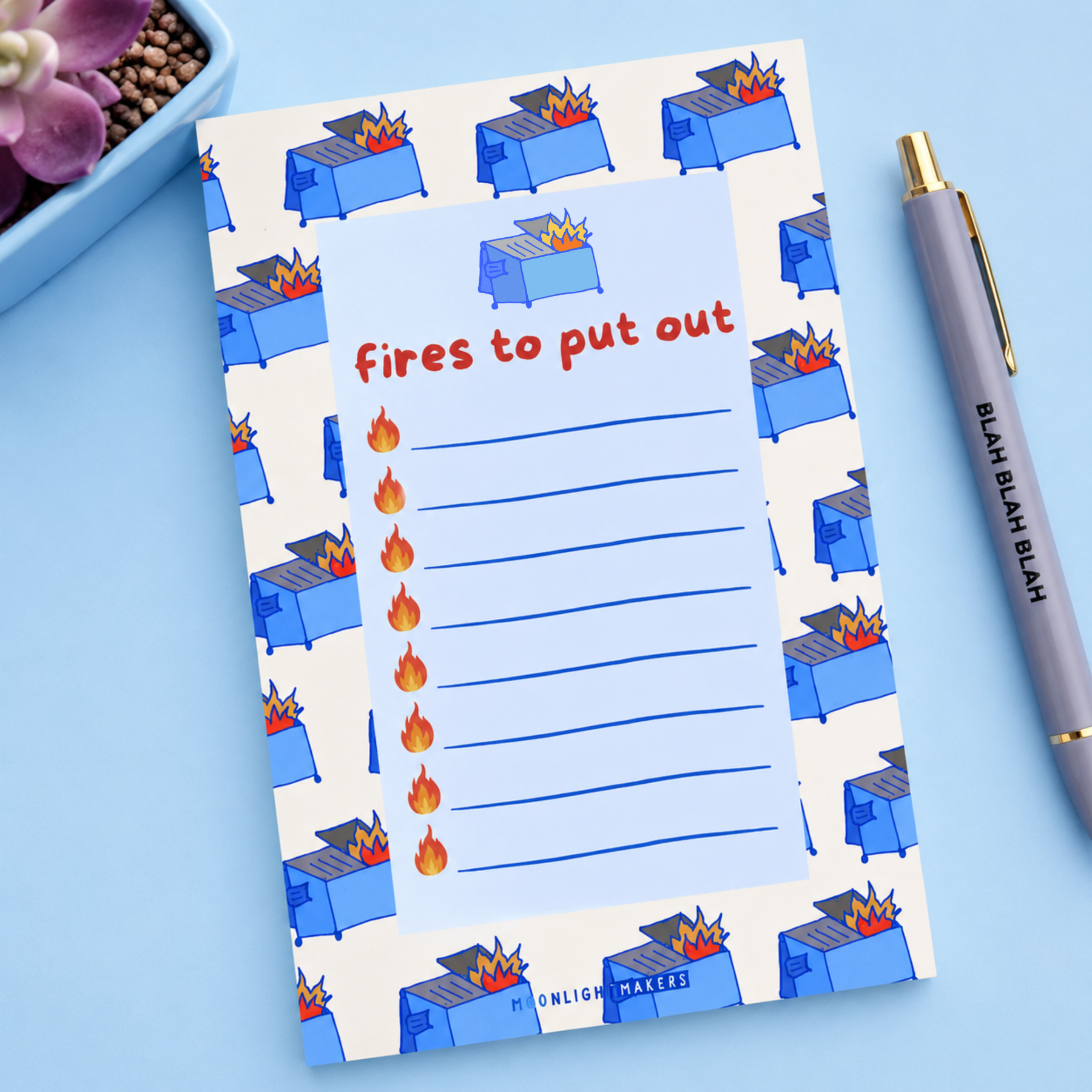 Dumpster Fire Notepad