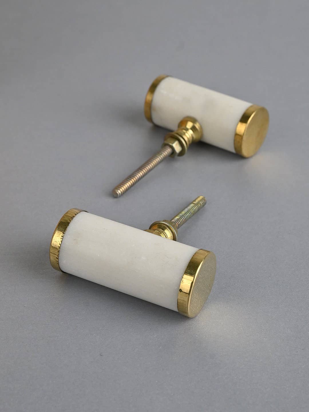 Brass and Marble Stone Pull