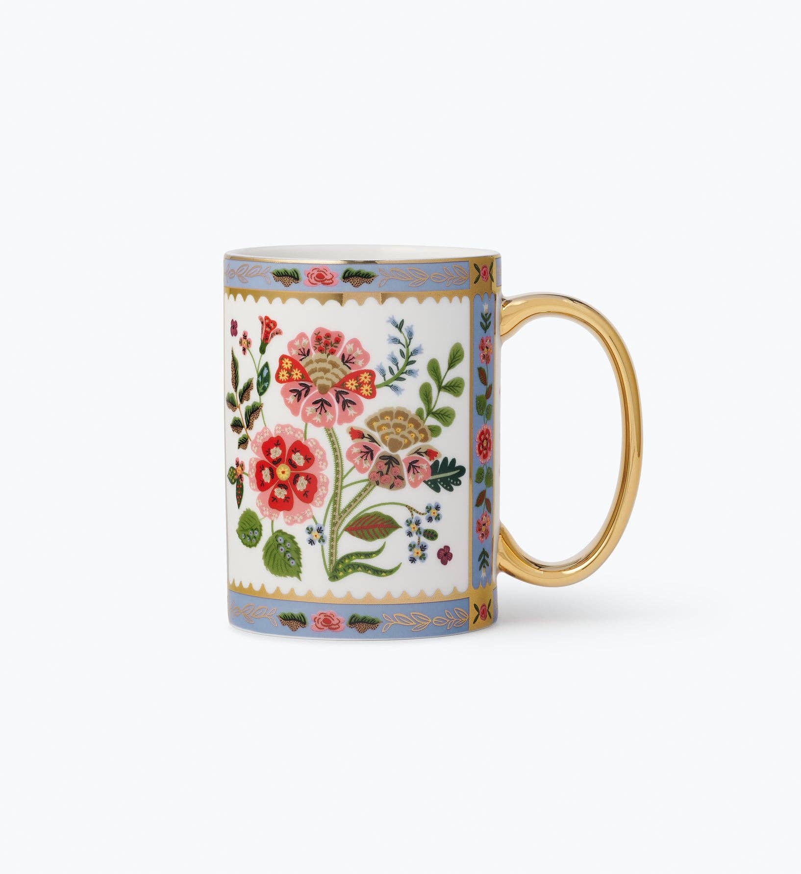 Gracie Floral Porcelain Mug with Gold Details, 16 oz