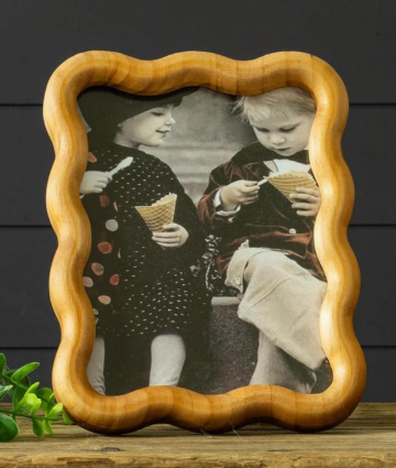 Wavy Edge Wood Photo Frame