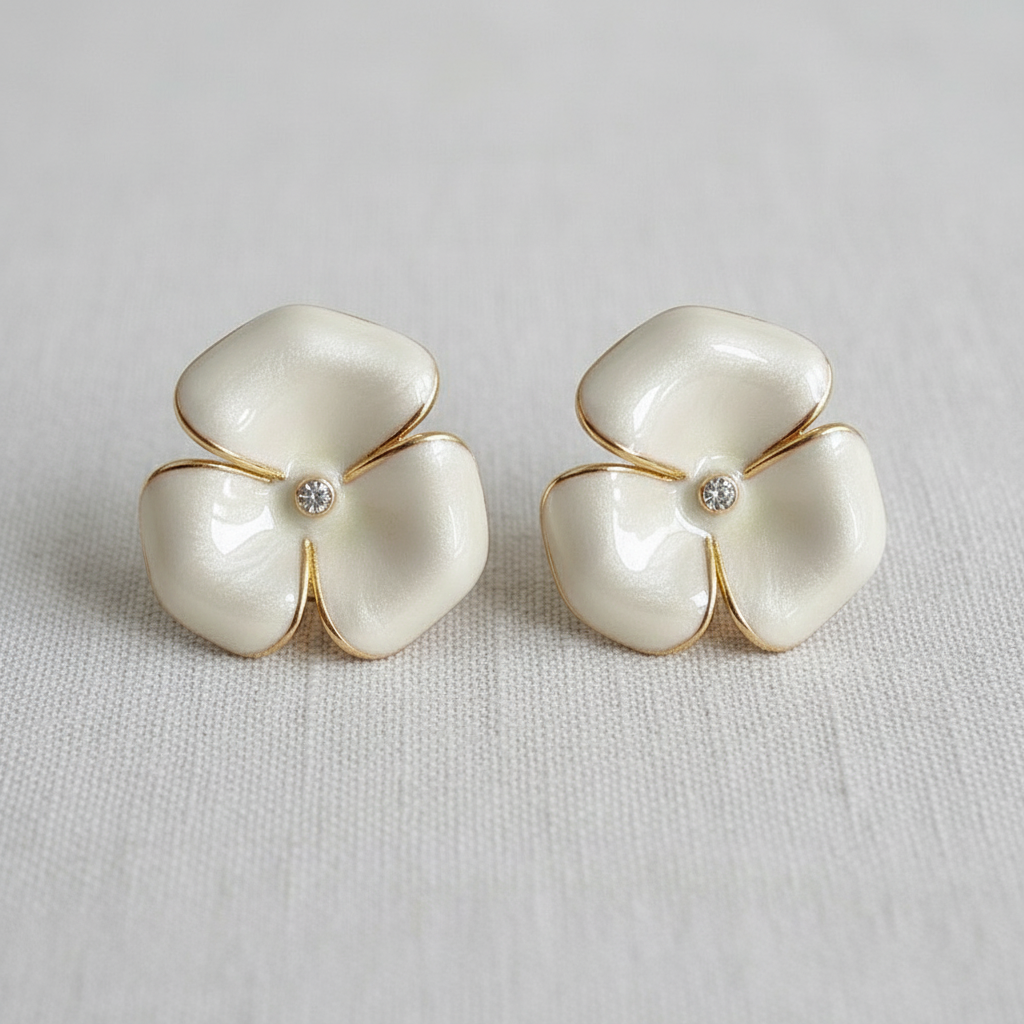 French Camellia Earrings