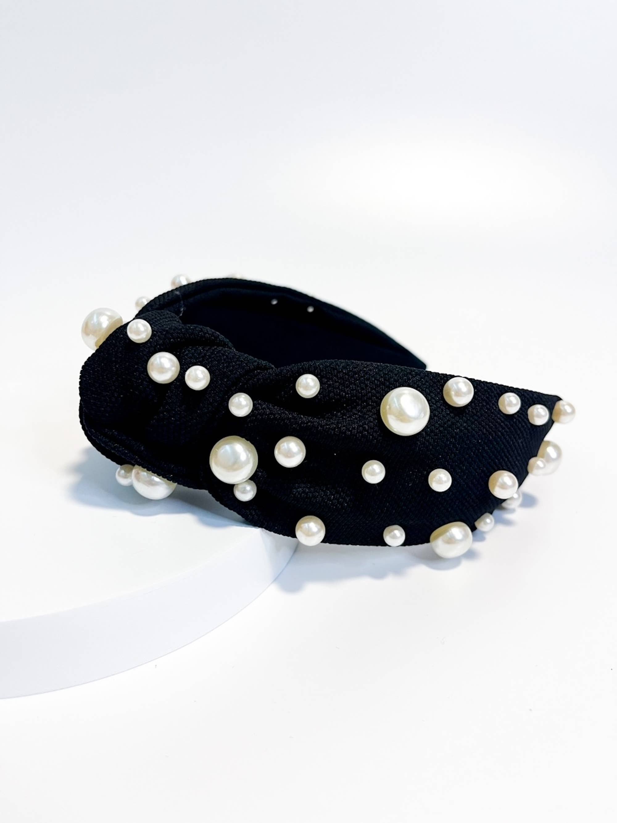 Black Pearl Top Knot Headband