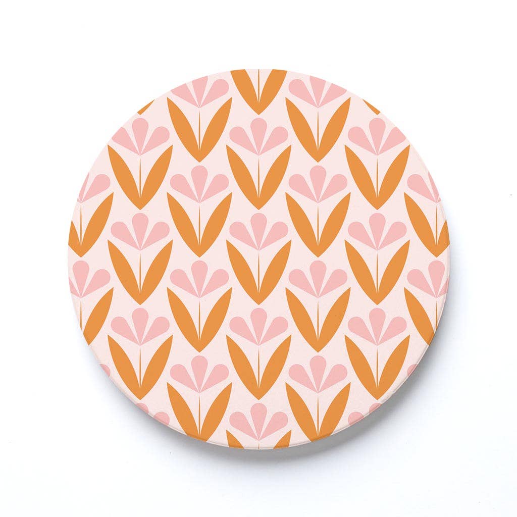 Groovy Flower Ceramic Coaster No. 3