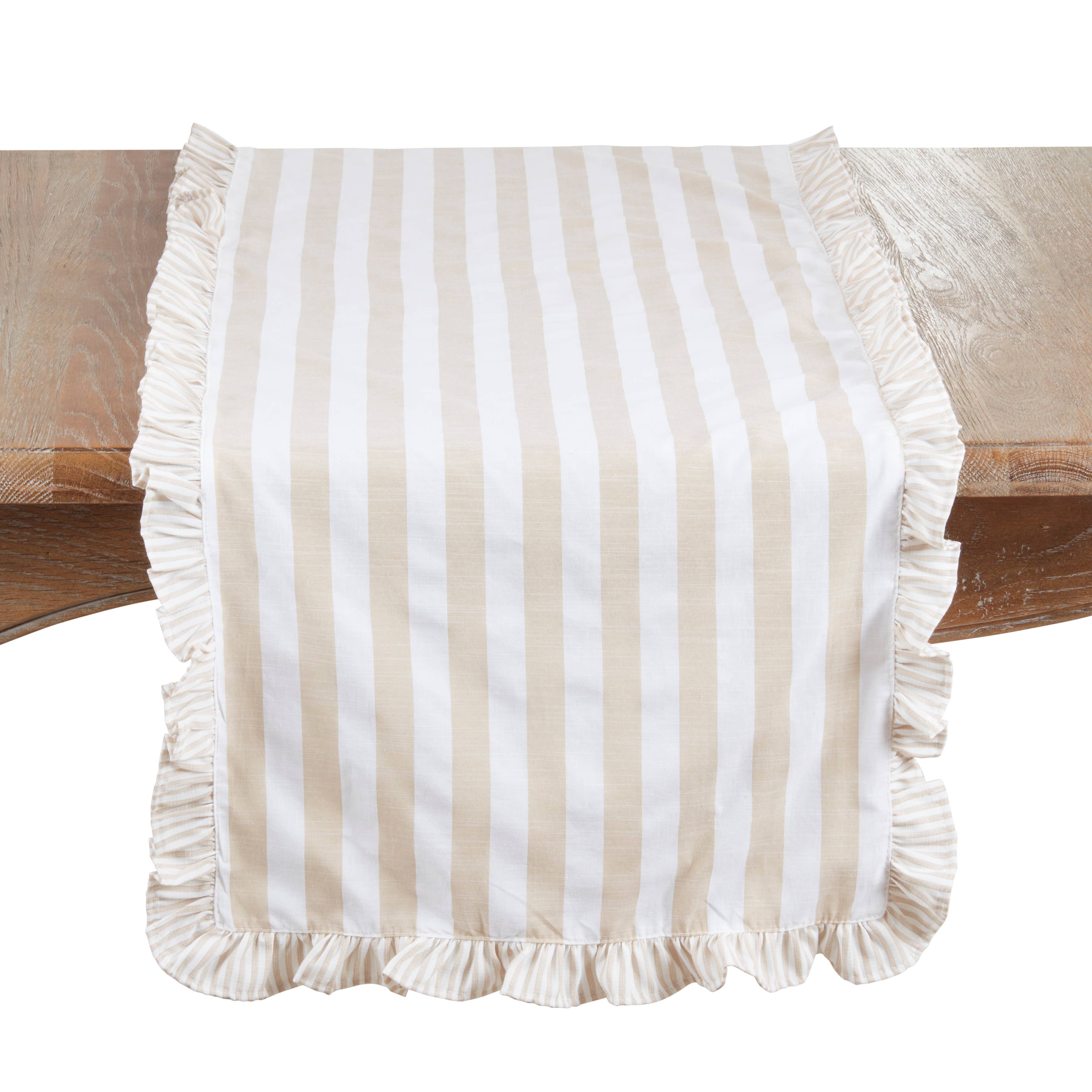 Striped Ruffle Runner 72"