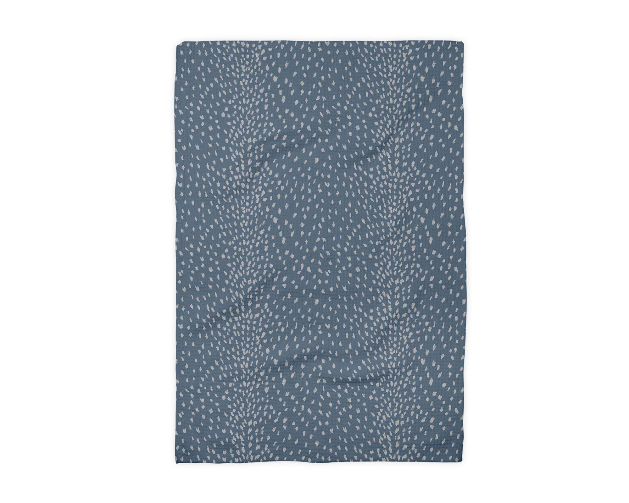 Spotted Fawn Waffle Weave Kitchen Towel, Blue