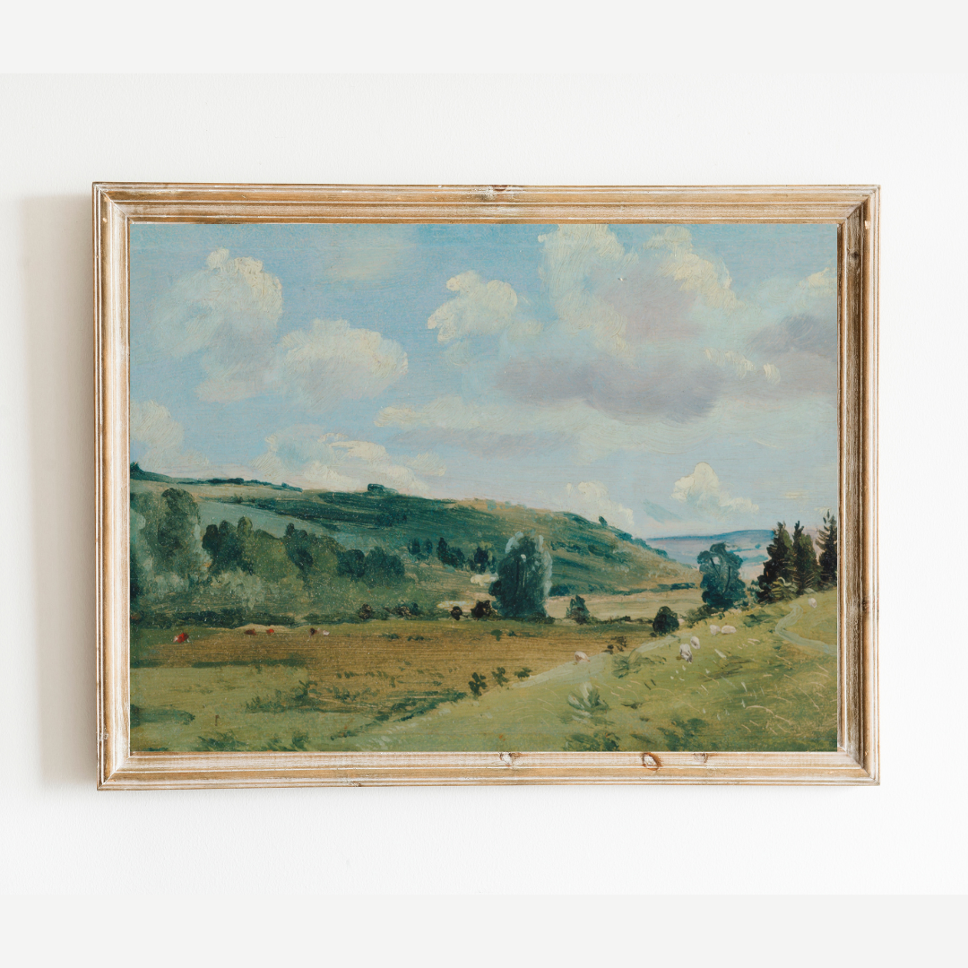 English Countryside Landscape Print 8x10