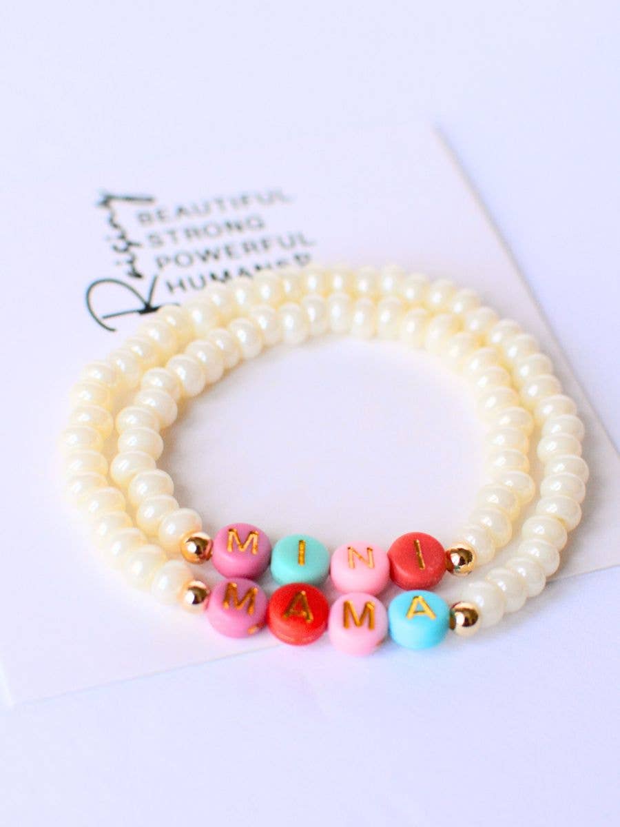 Mama & Mini Matching Bracelet Set, Pearl