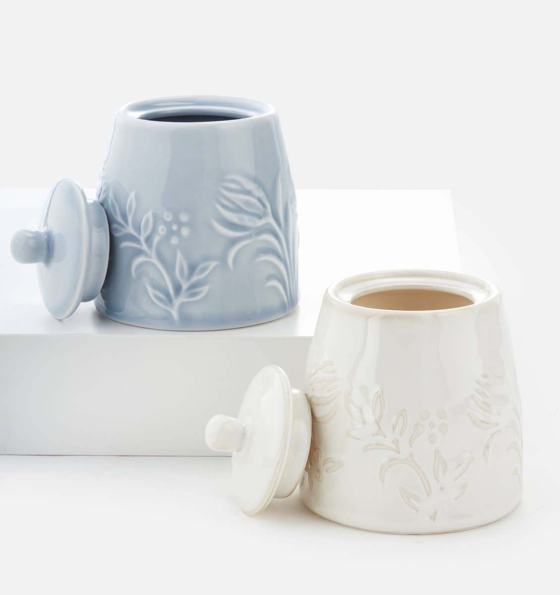 Embossed Ceramic Sugar Pot