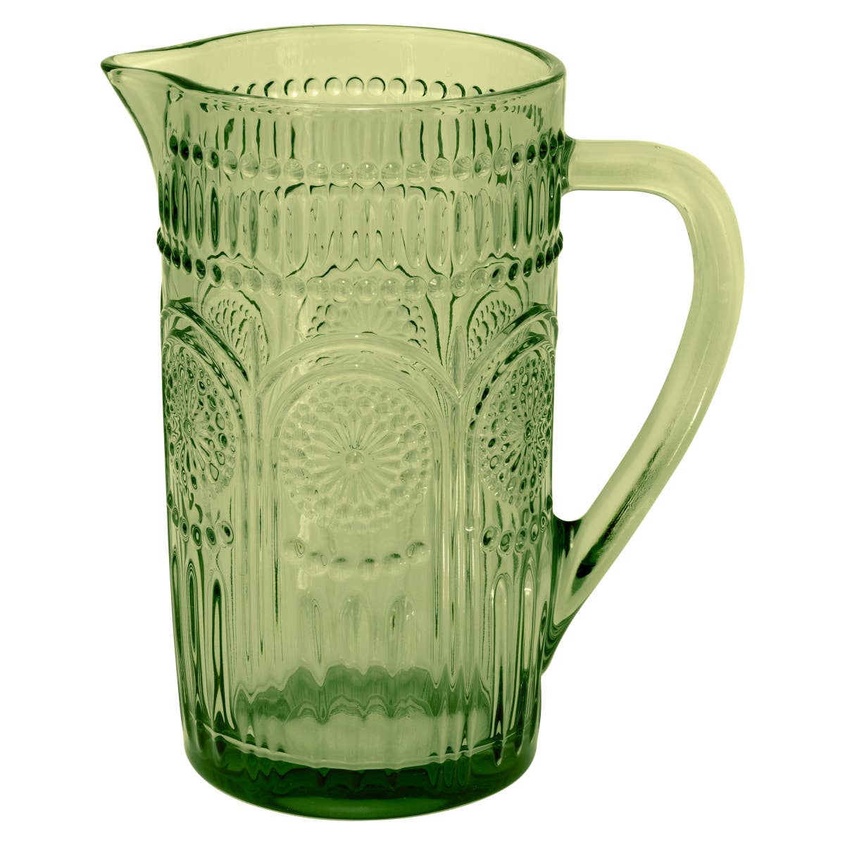 Olive Green Glass Pitcher