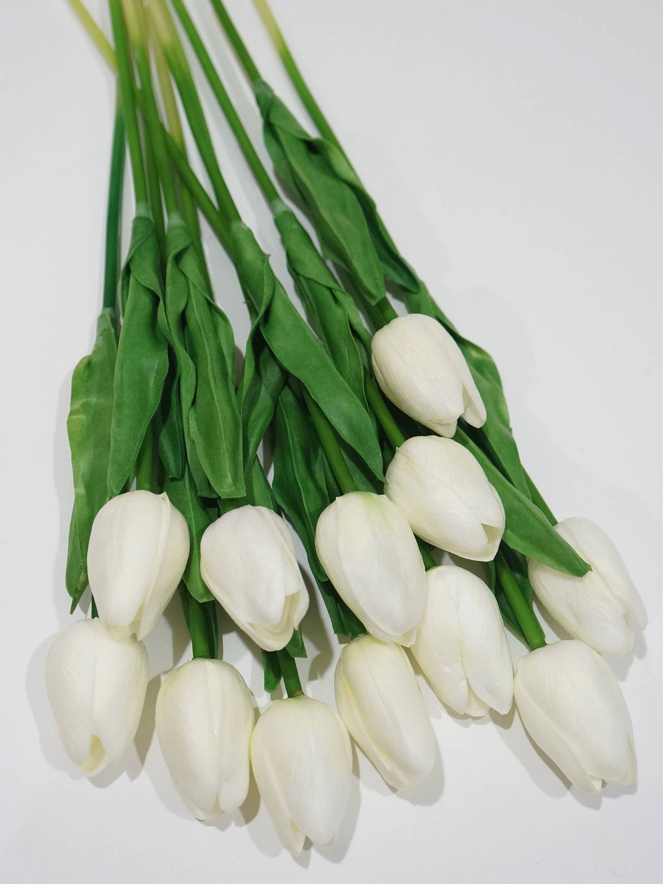 Faux Tulip Bouquet 13" - White