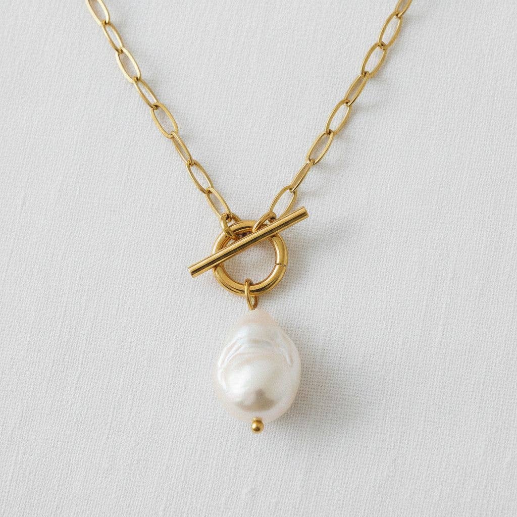 Baroque Pearl Clip Chain Necklace